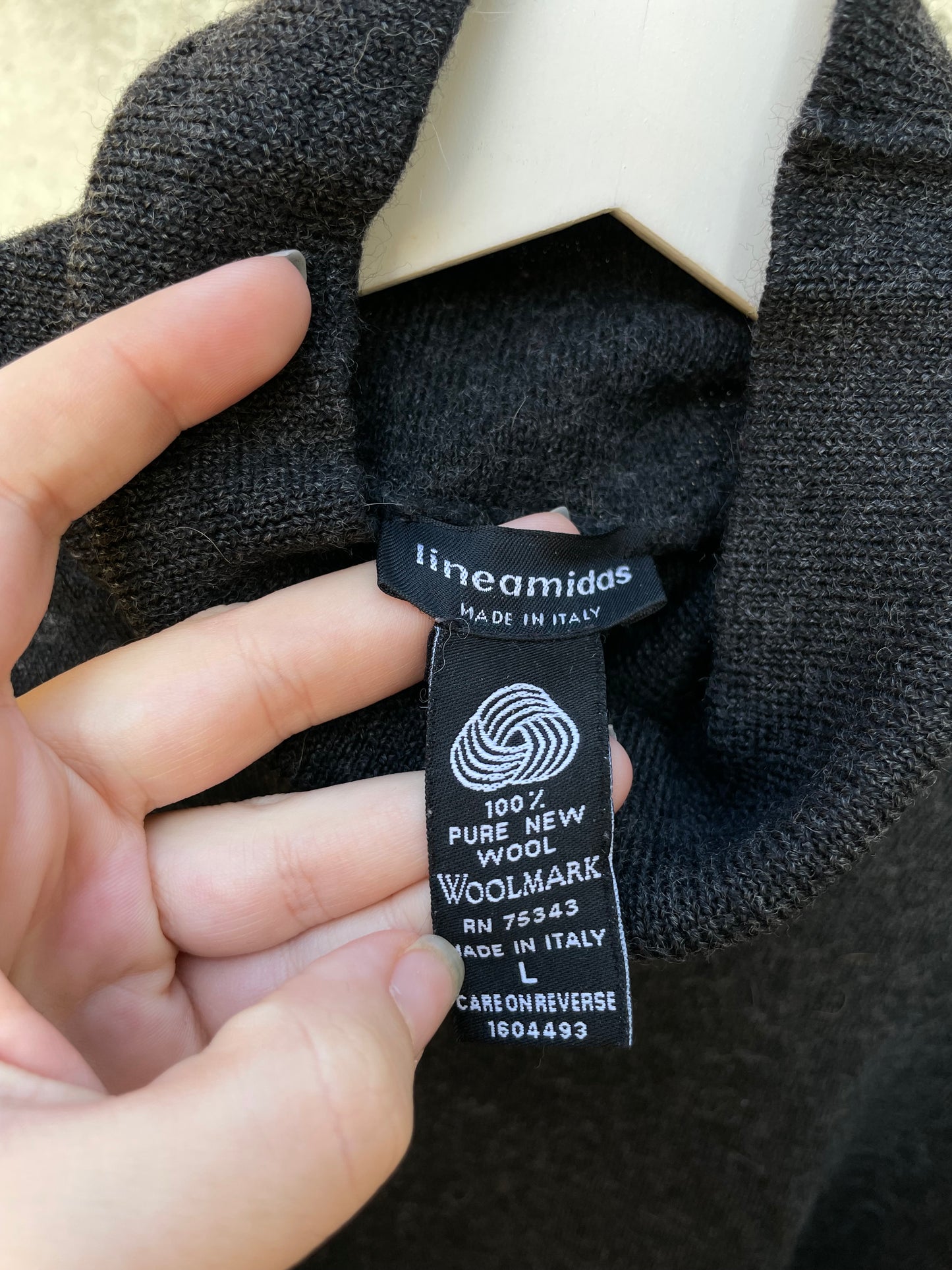 Dolcevita leggero 100% lana vergine grigio scuro - taglia M