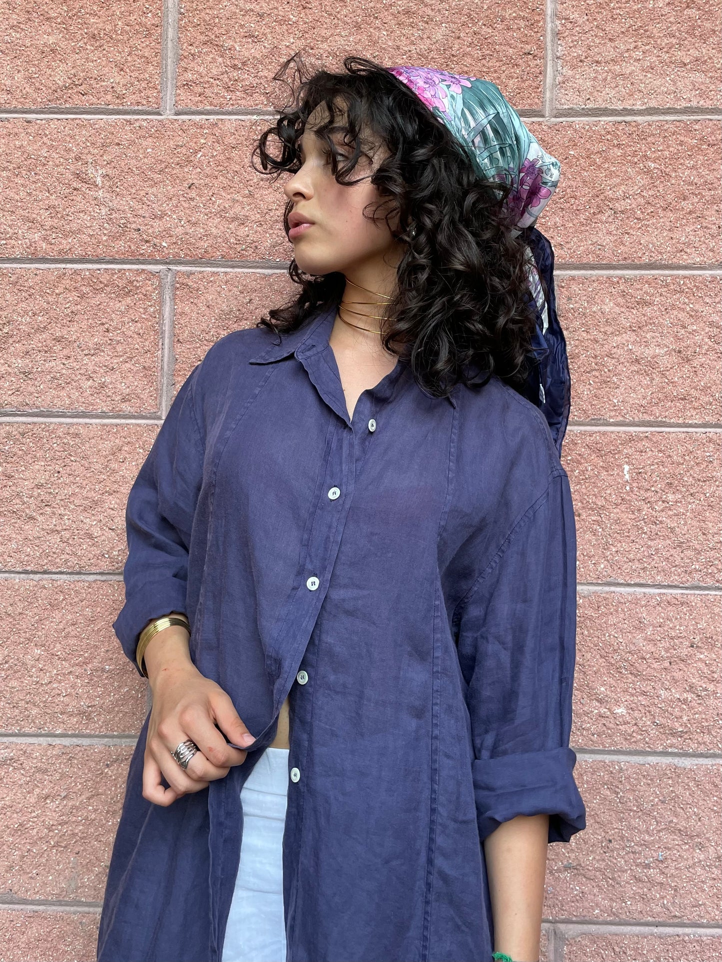 Camicia blu notte 100% bamboo - taglia M