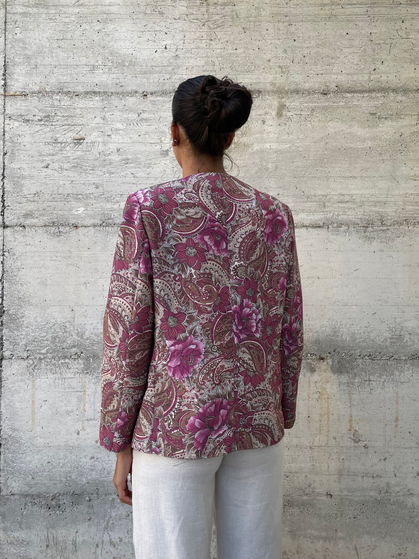 Blazer sartoriale in misto cotone fantasia - taglia M