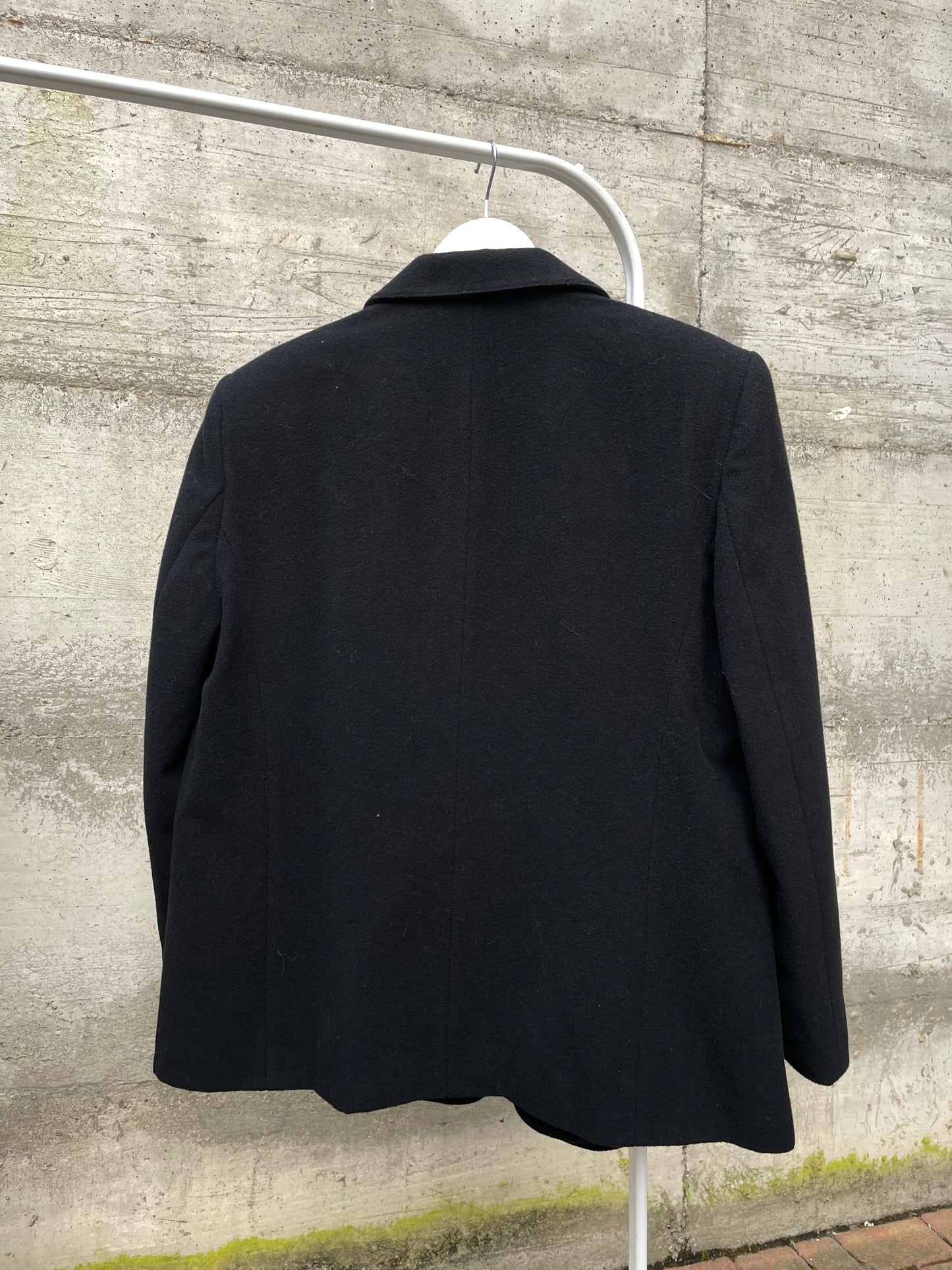 Blazer sartoriale nero doppiopetto in lana
