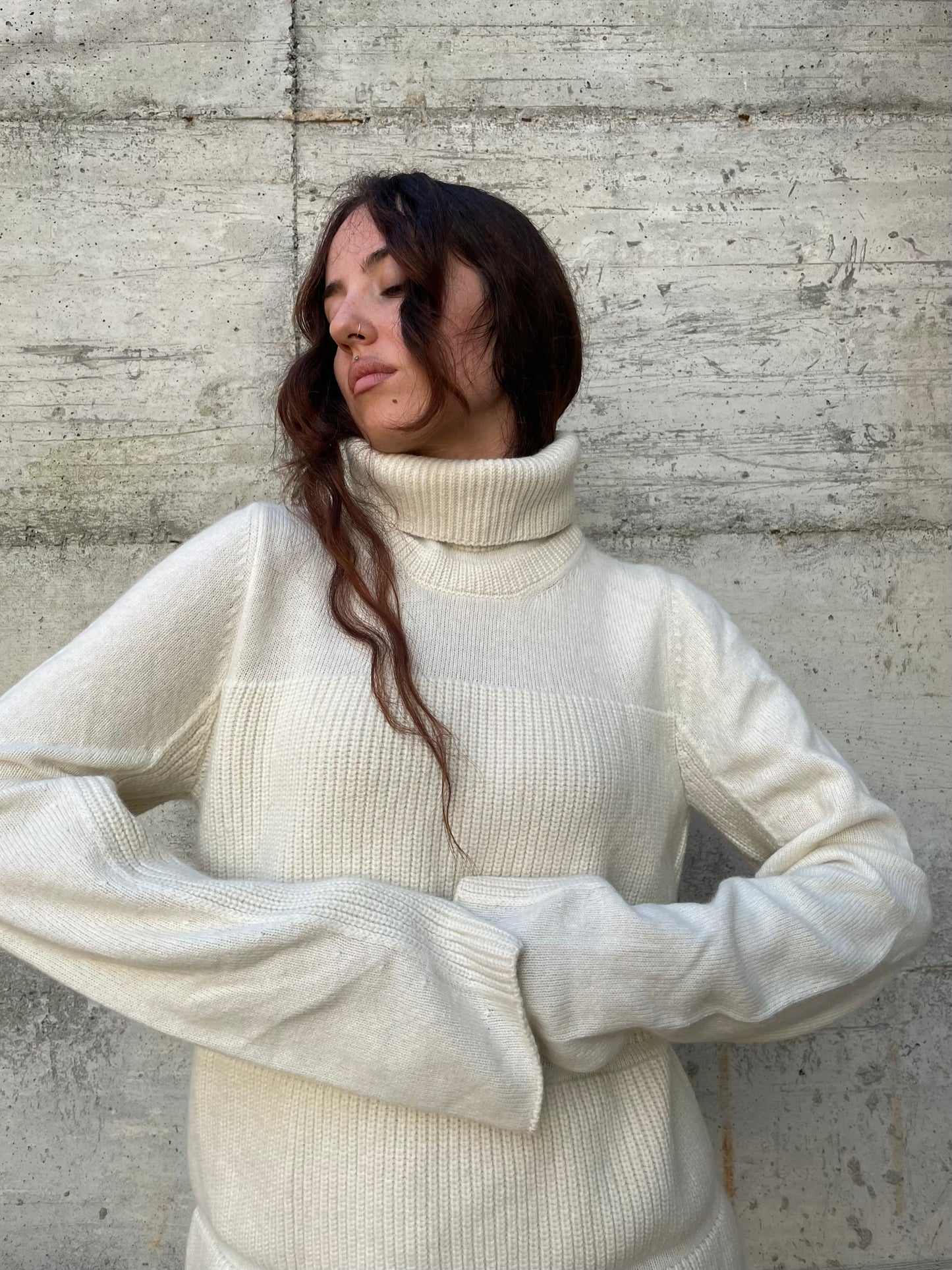 Dolcevita oversize burro Liviana Conti, 100% lana vergine - taglia M