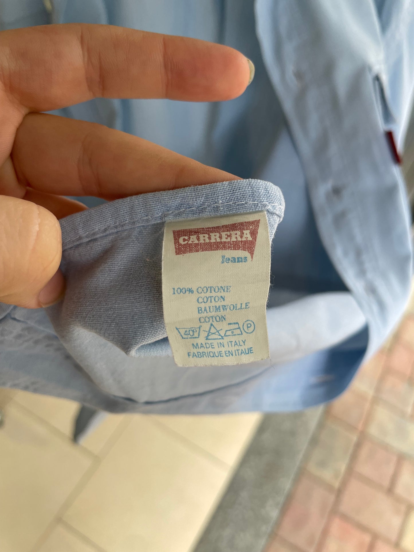 Camicia Carrera denim lavaggio chiaro 100% cotone - taglia M uomo