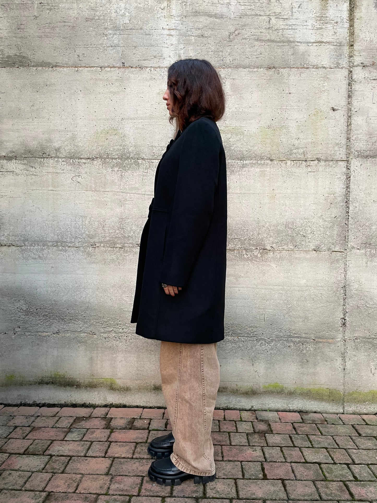 Cappottino sartoriale misto lana vergine, angora e cashmere - taglia S/M