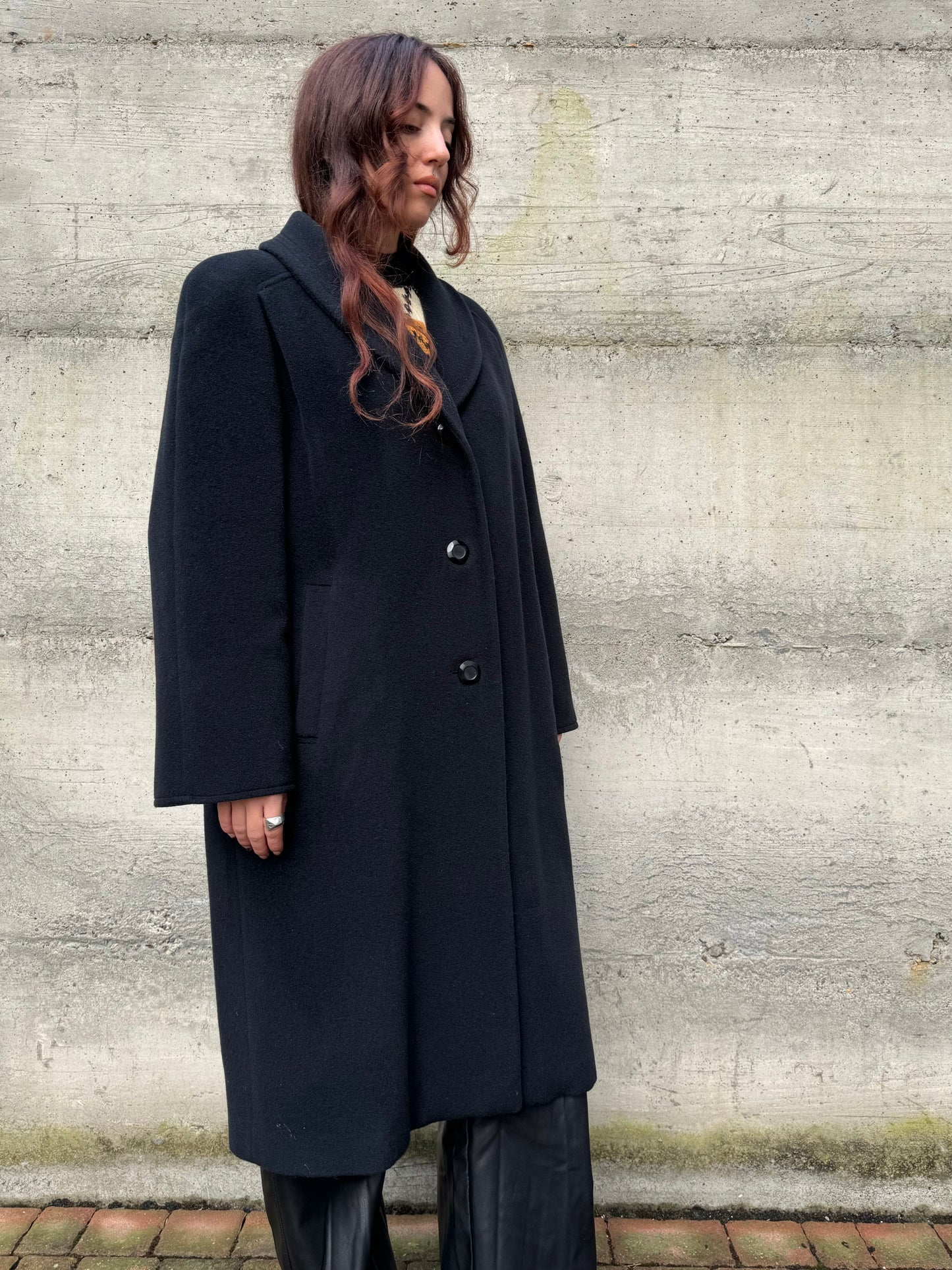 Cappotto donna sartoriale 100% lana vergine merino Marzotto e fodera in cupro Bemberg. Taglia 42it