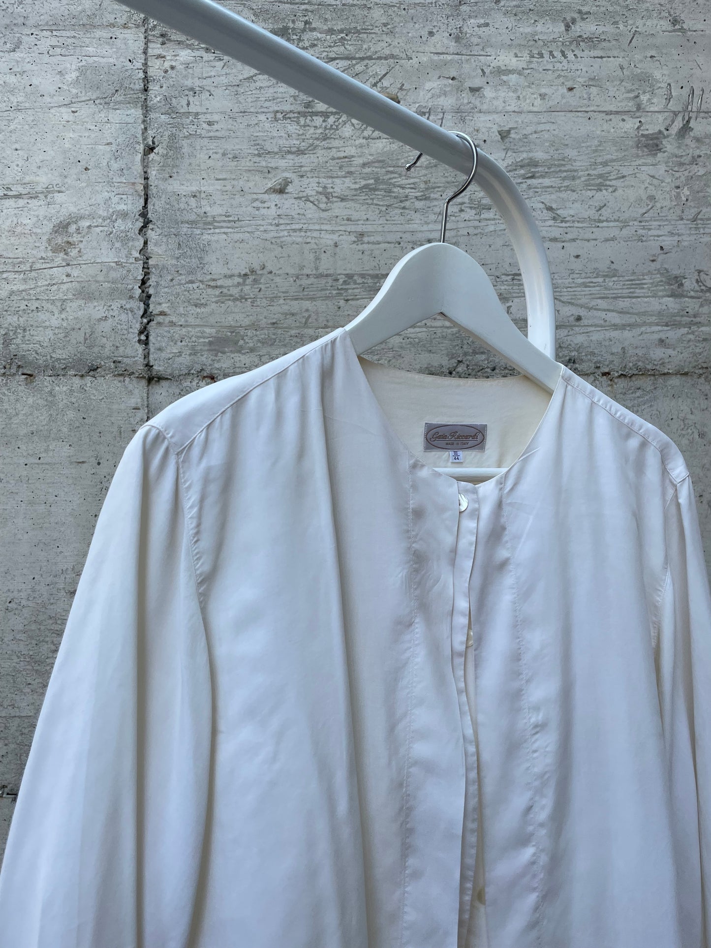 Blusa bianca 100% seta sartoriale, taglia 44it