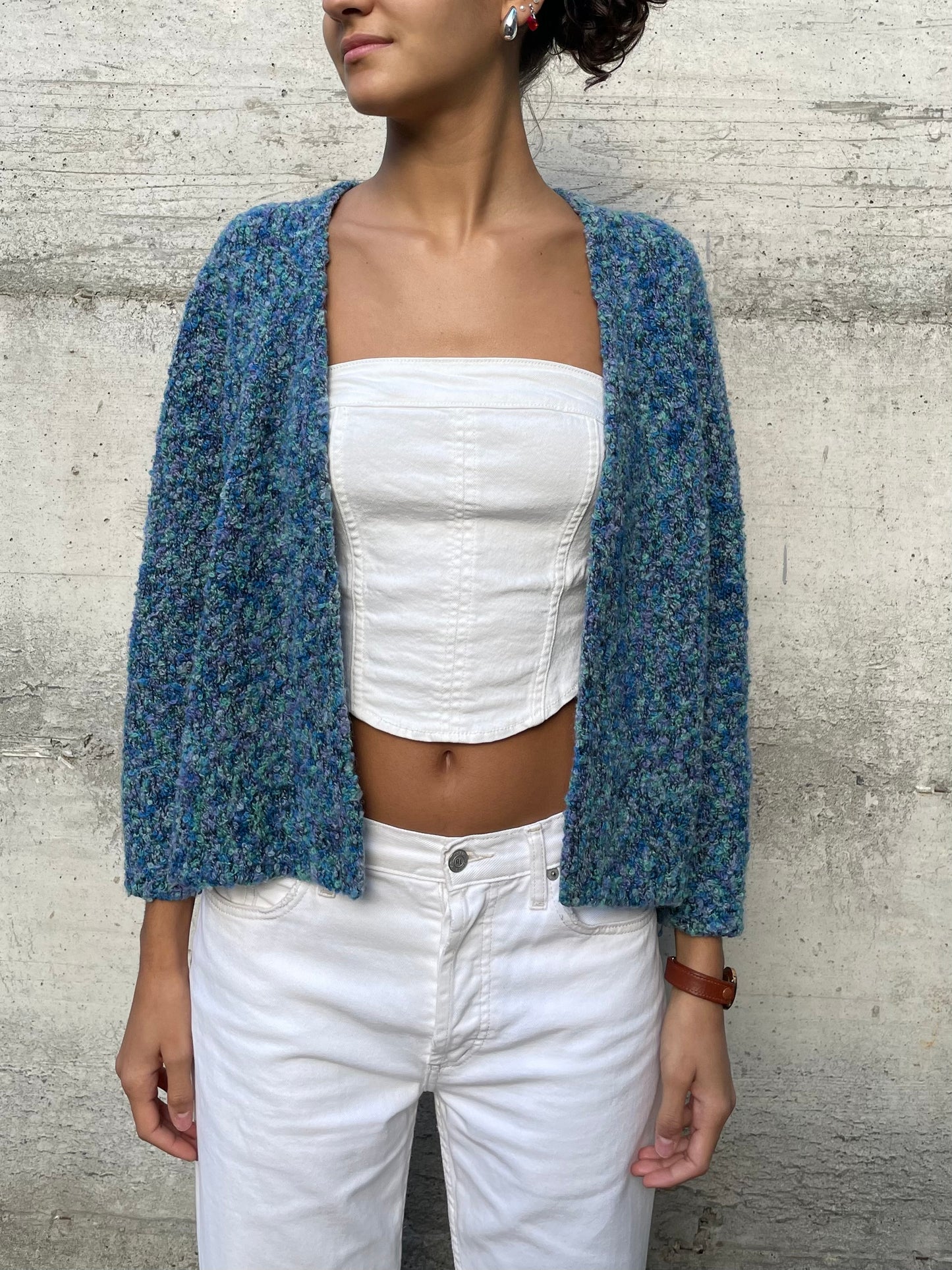 Cardigan aperto sartoriale in lana - taglia unica