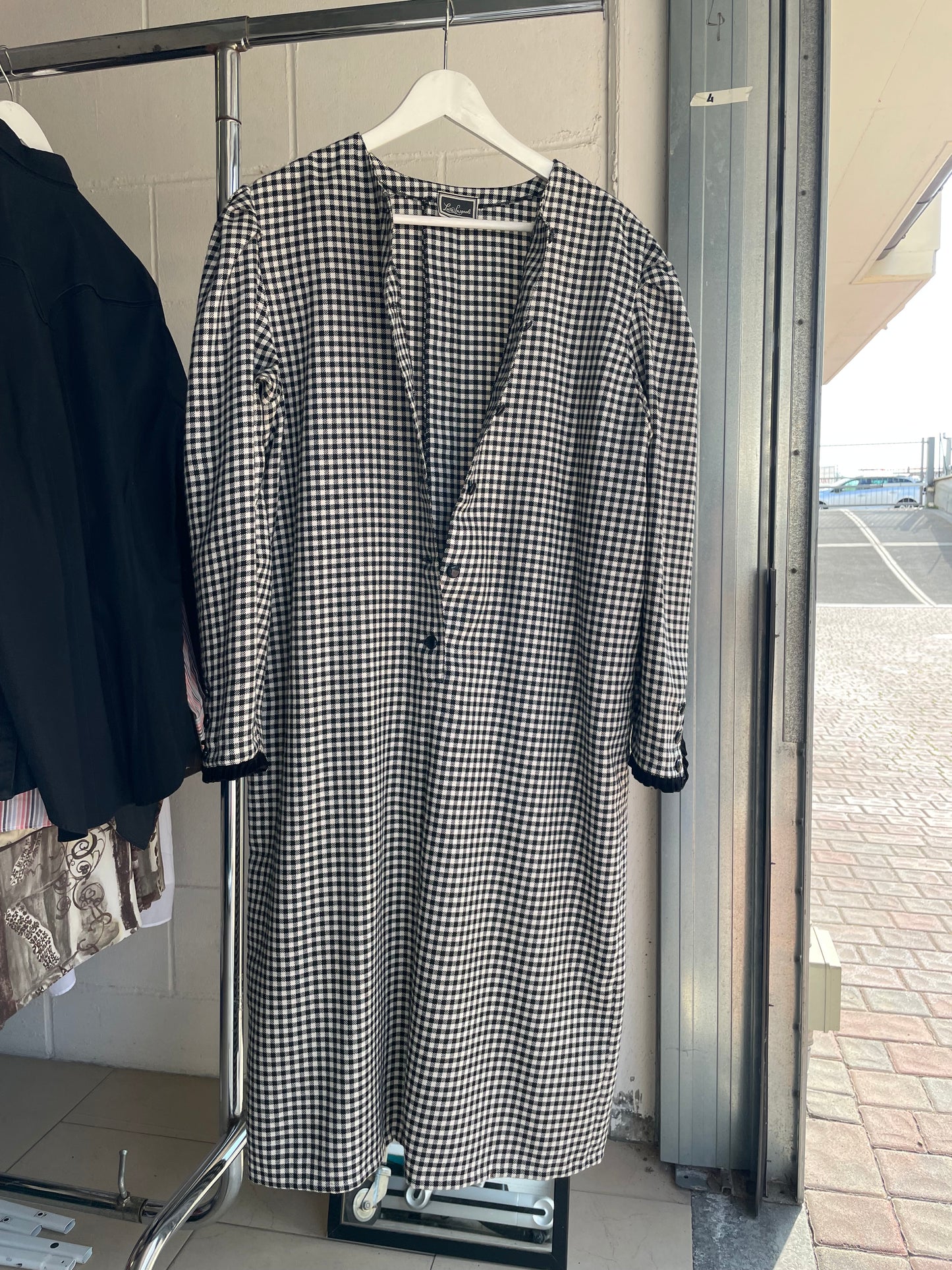 Vestito midi vichy bianco e nero Luisa Spagnoli - M/L