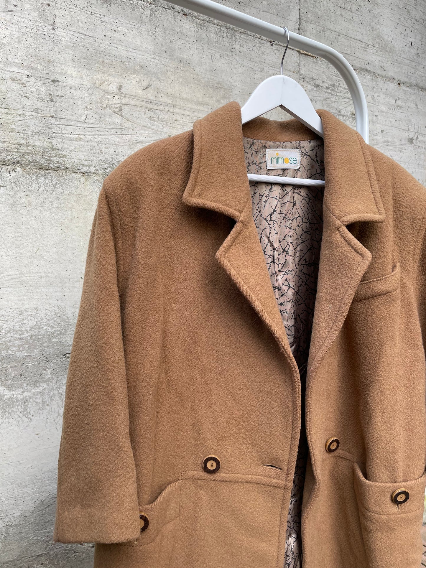 Caban sartoriale biscotto in pura lana