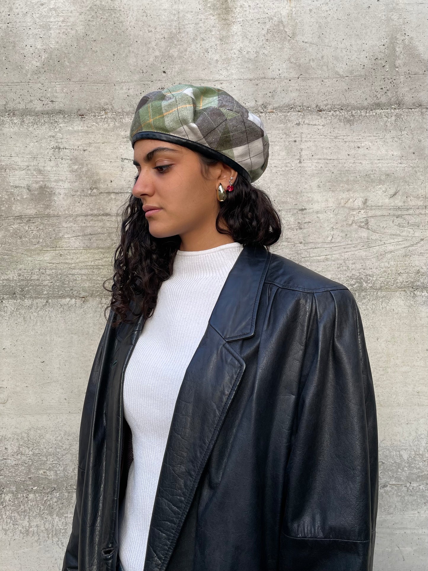 Giacca vera pelle nera 80s liscia