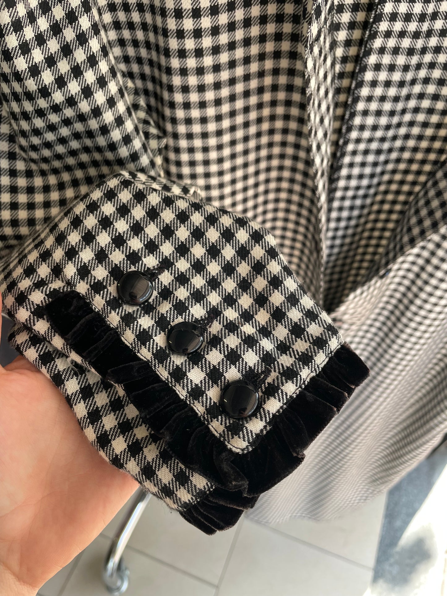 Vestito midi vichy bianco e nero Luisa Spagnoli - M/L