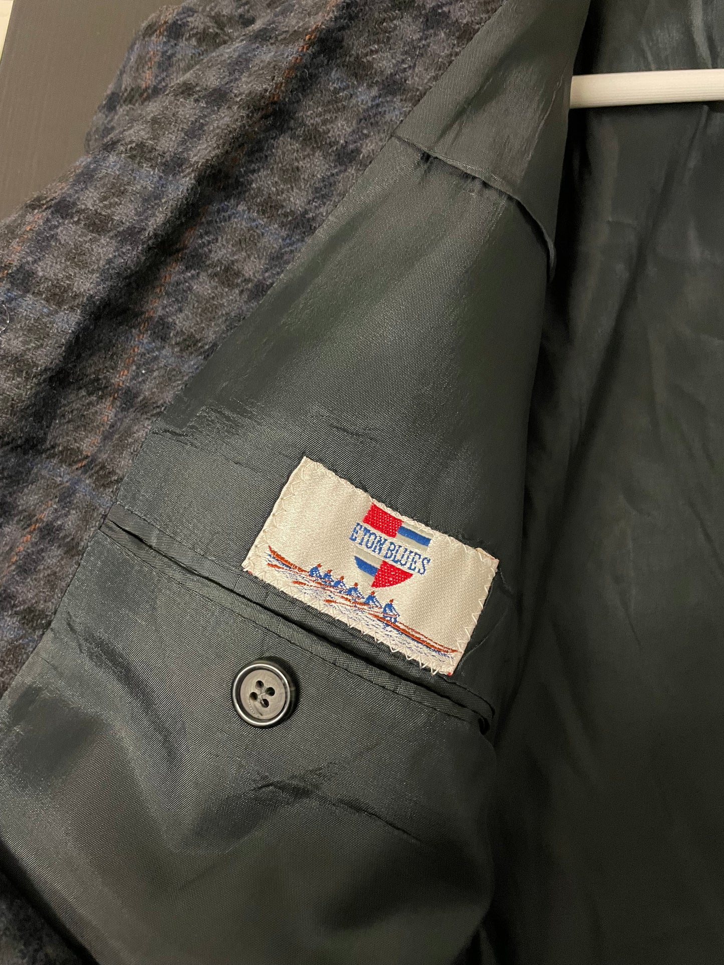 Blazer maschile tartan in misto lana e cashmere