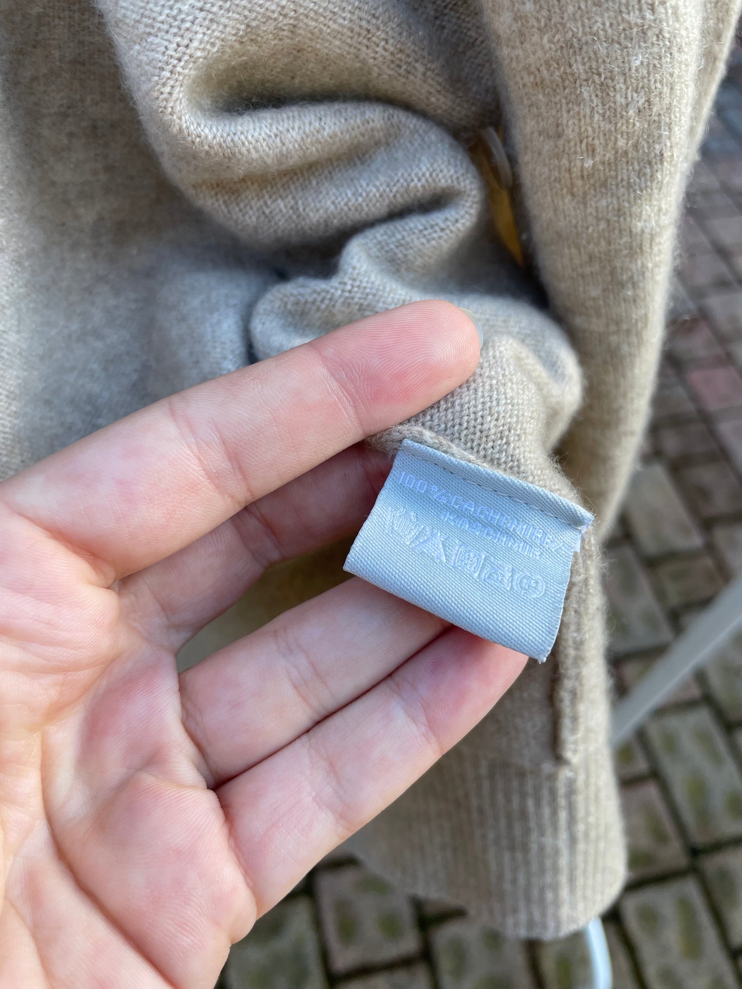 Cardigan sabbia 100% cashmere - taglia M