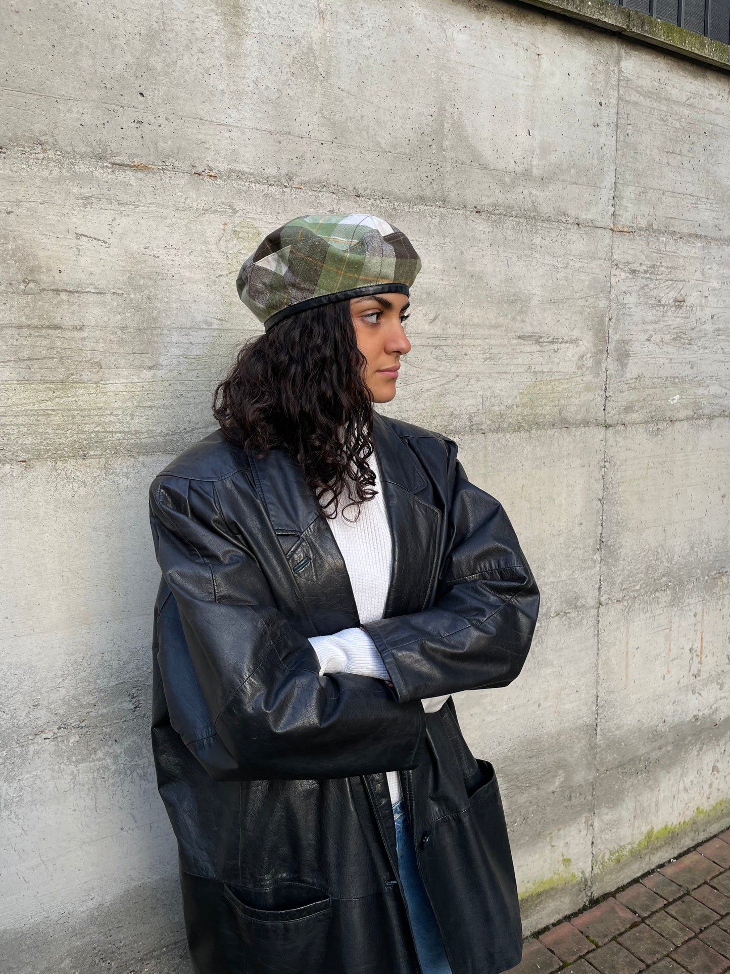 Giacca vera pelle nera 80s liscia