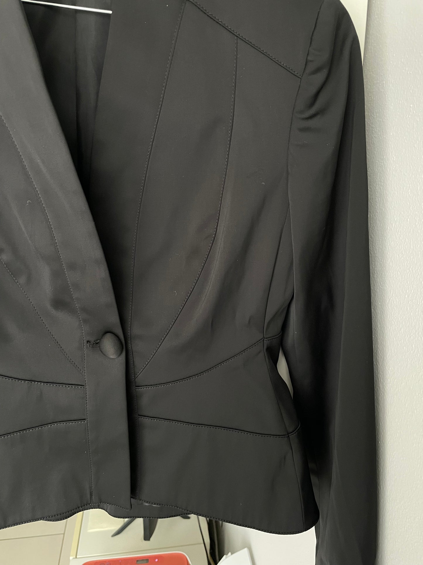 Giacchina raso nera Conbipel anni 90 - taglia S