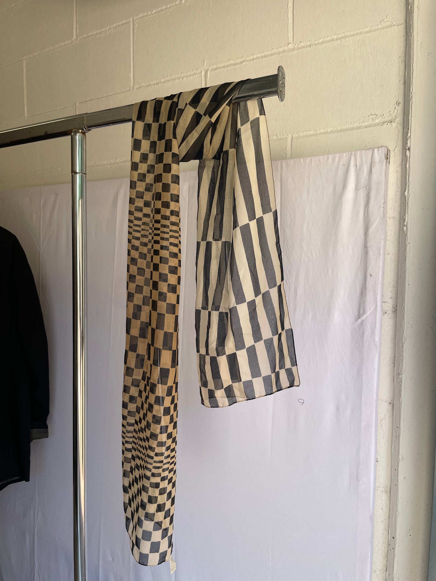 Foulard vintage Made in Italy check - 33x160cm