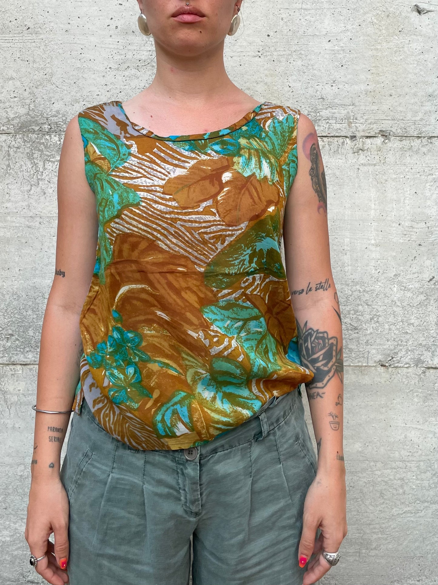 Top fantasia 100% viscosa, taglia S/M