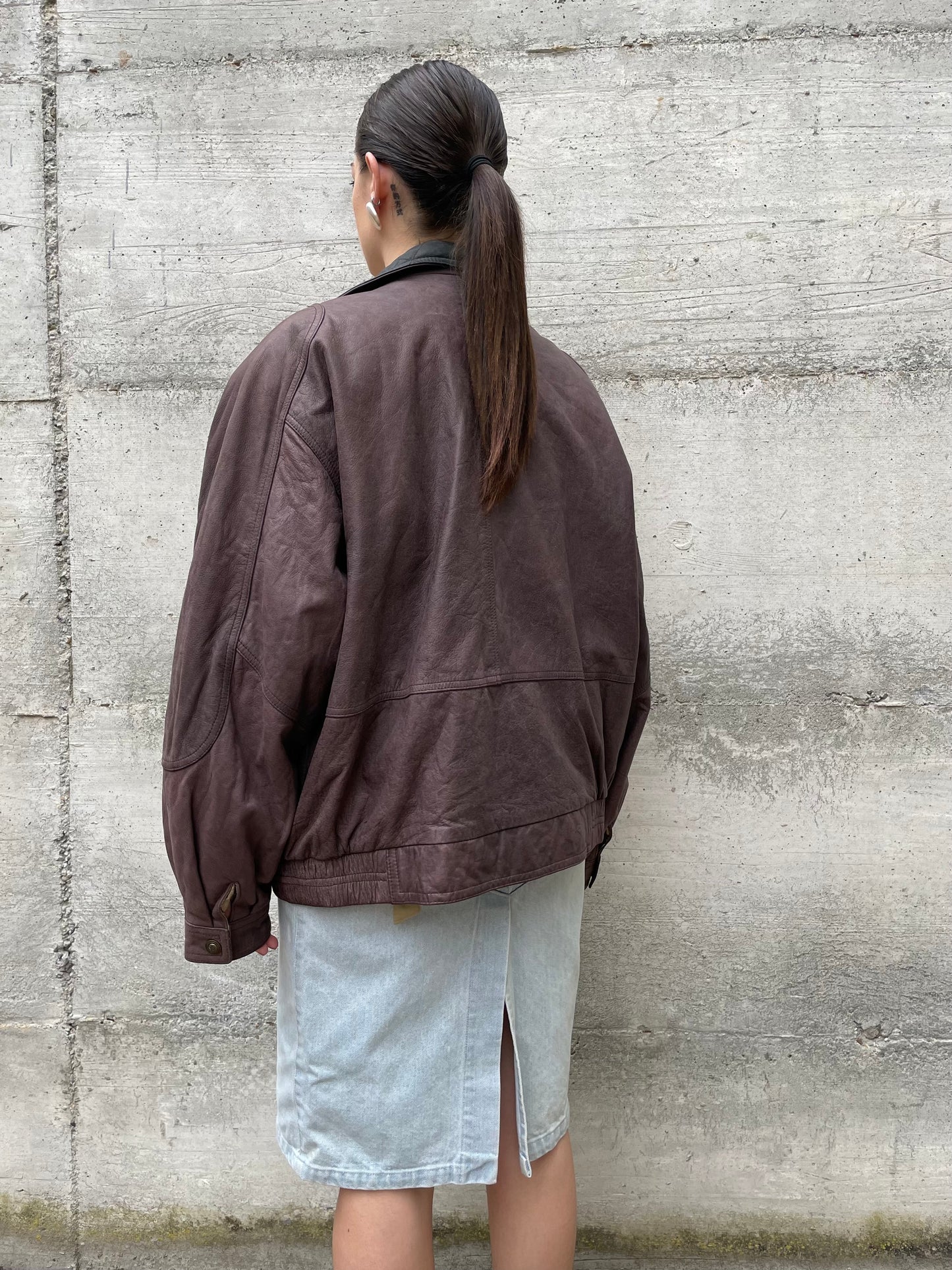 Bomber vinaccia vera pelle - L uomo