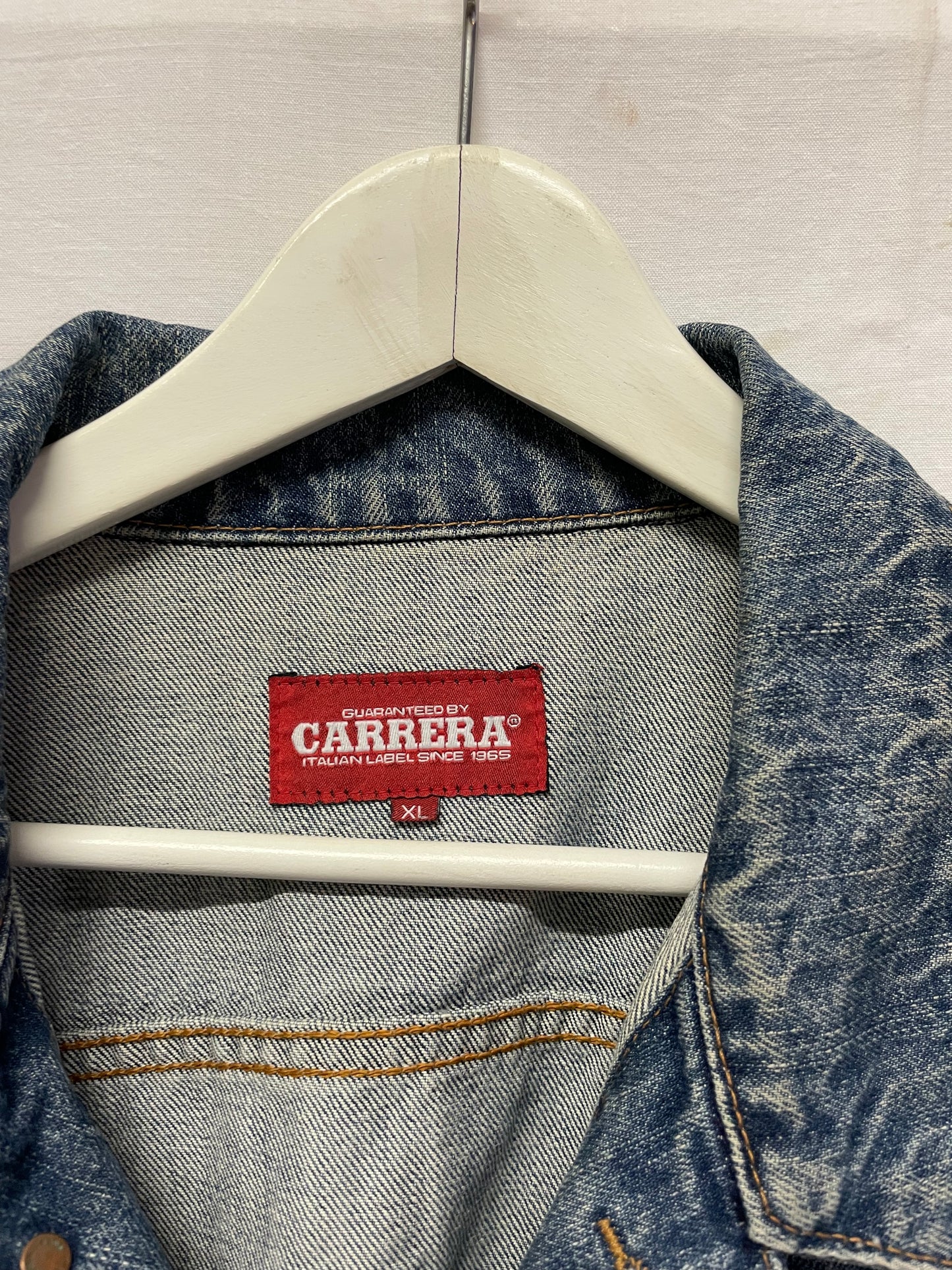 Giacca vintage denim Carrera, lavaggio medio, taglia XL
