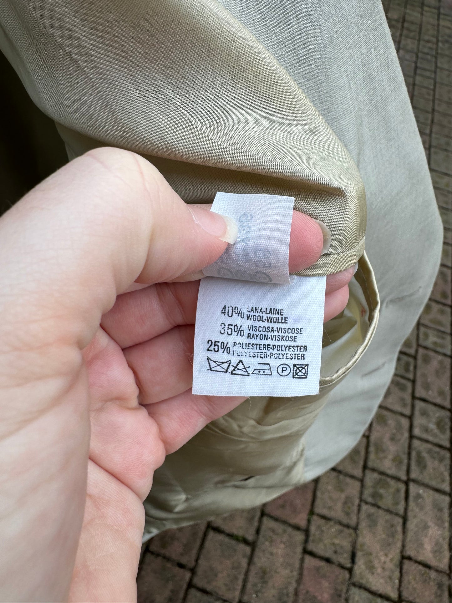 Blazer oversize sabbia in fresco lana