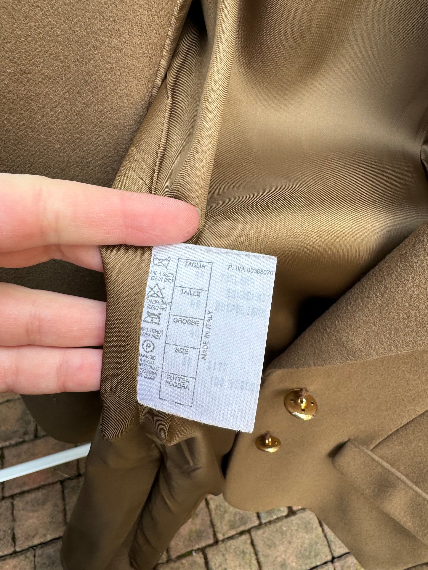 Blazer sartoriale donna in misto lana e cashmere con bottoni dorati