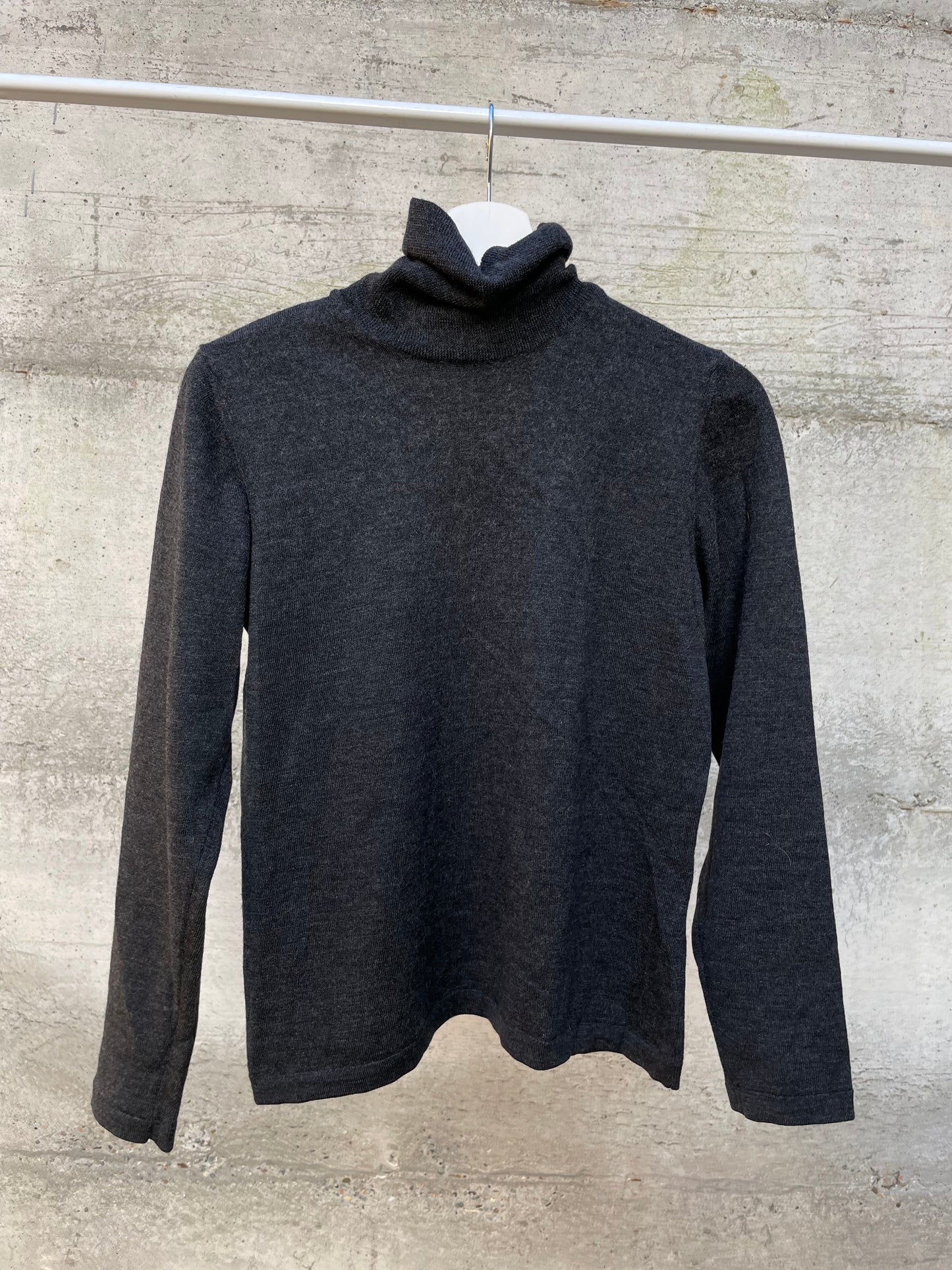 Dolcevita leggero 100% lana vergine grigio scuro - taglia M