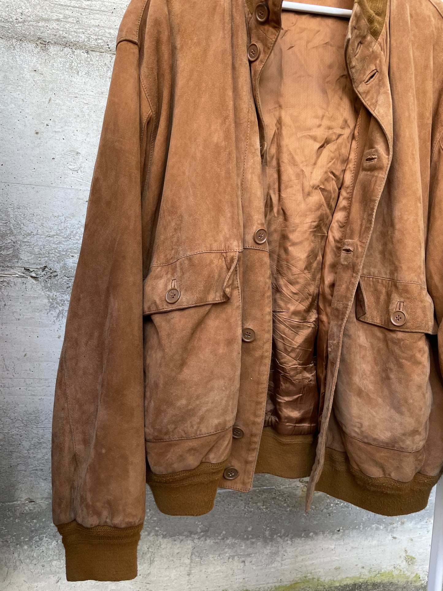 Bomber suede oversize color cognac