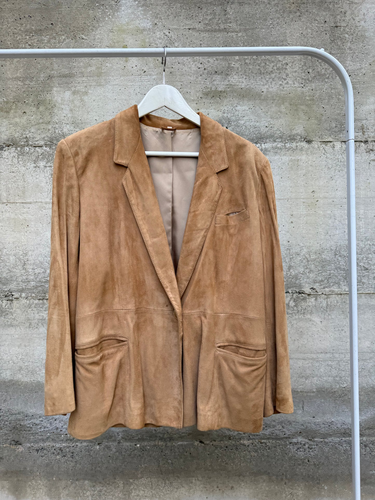 Blazer donna monopetto in renna color biscotto