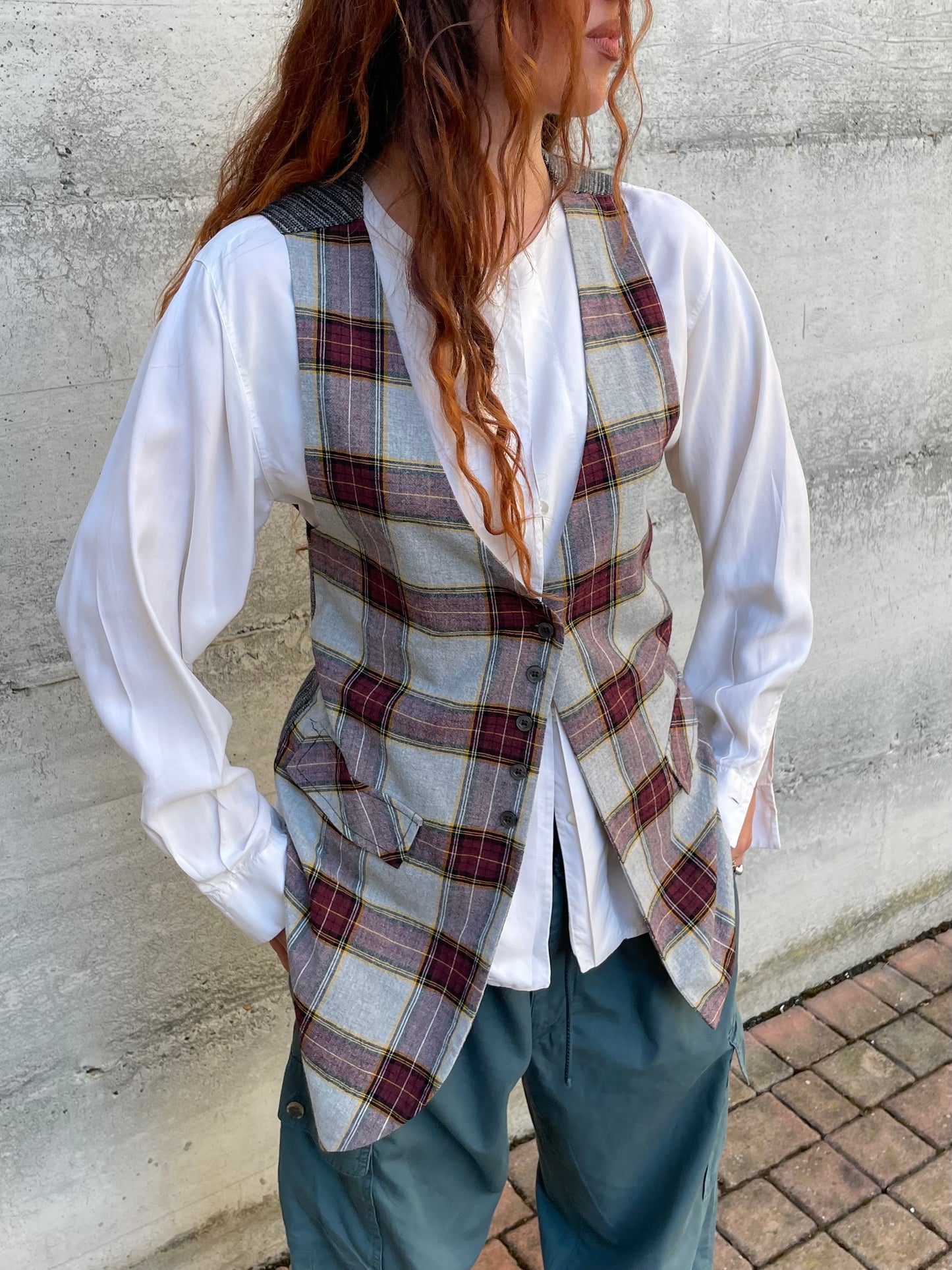 Gilet svasato tartan Manila Grace, taglia S