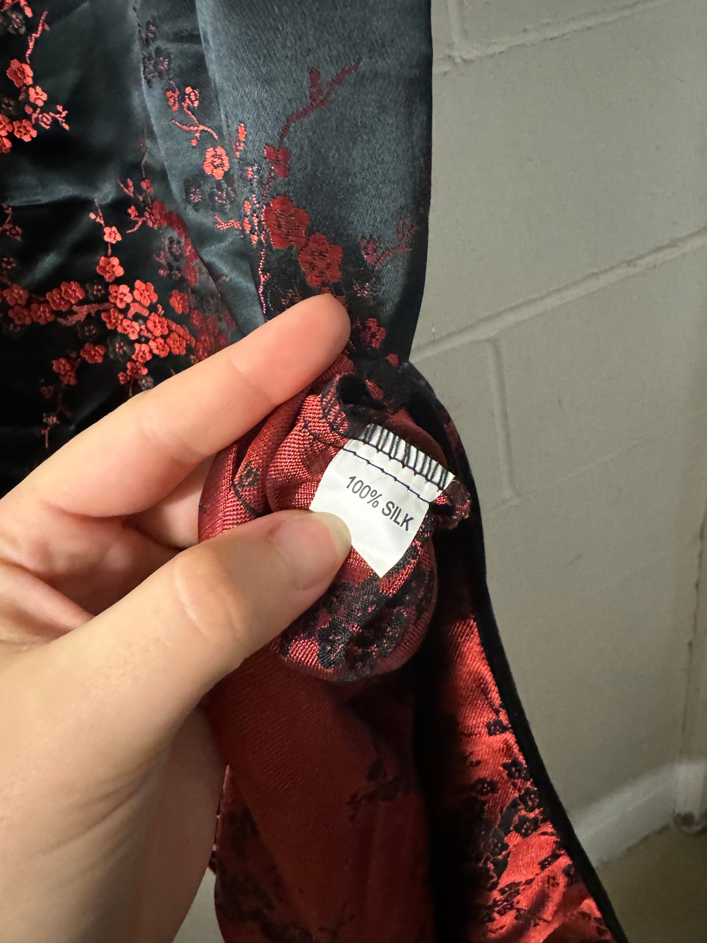 Abito midi in autentica seta cinese, taglia S