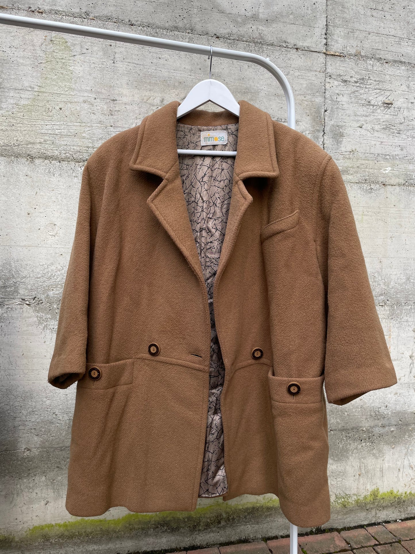 Caban sartoriale biscotto in pura lana