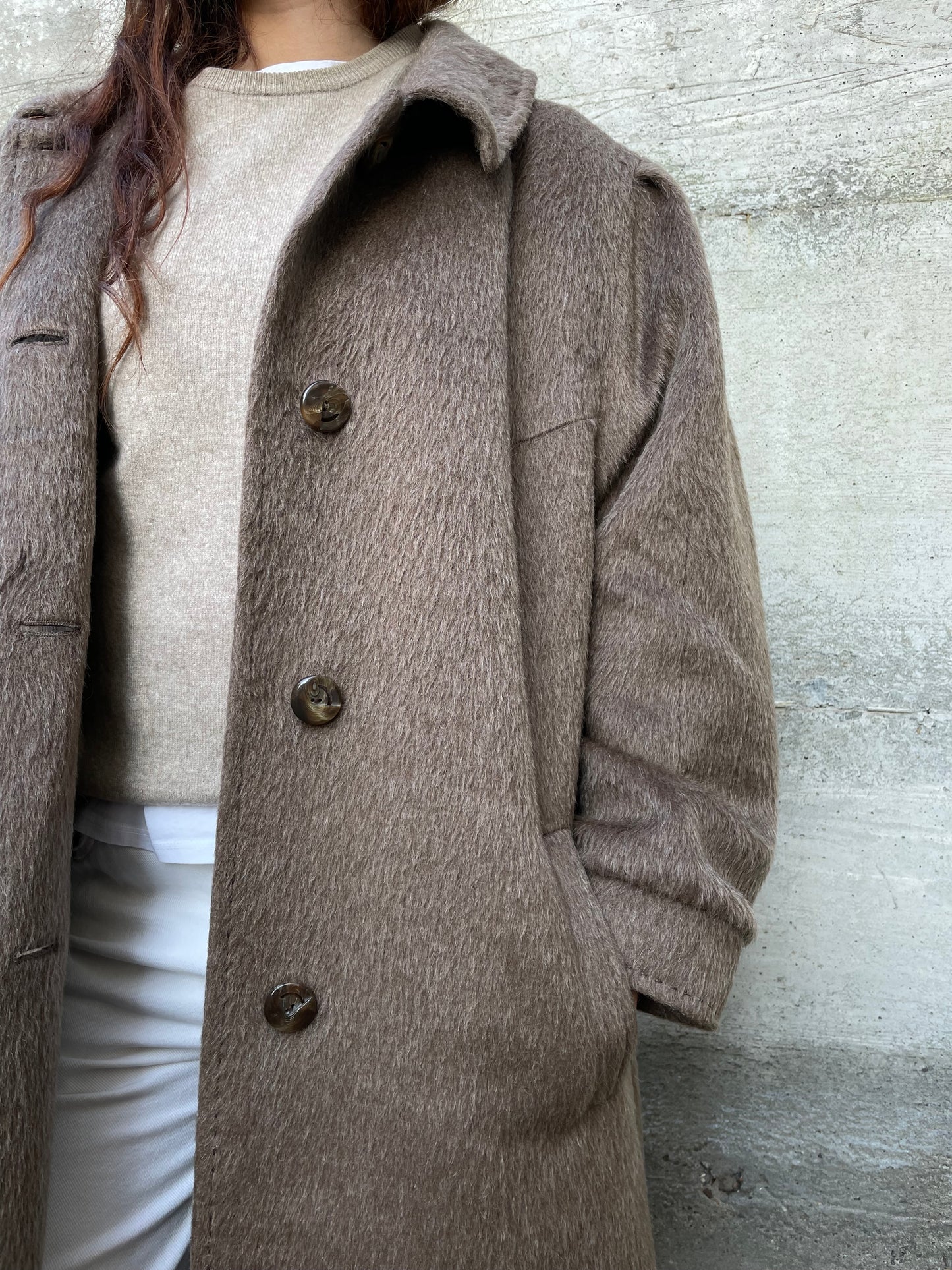 Cappotto lungo sartoriale 100% lana di lama