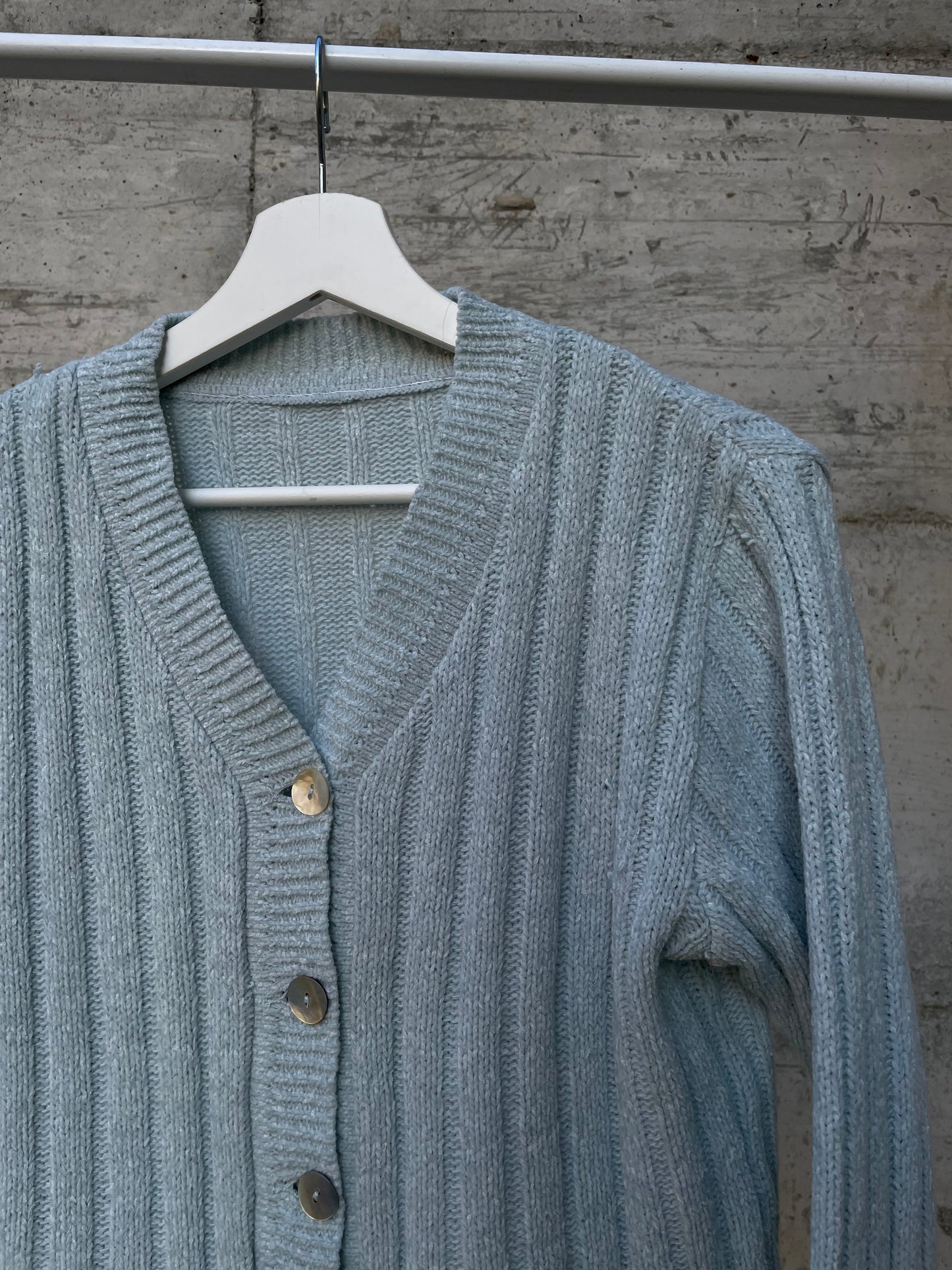 Cardigan turchese 85% lana 15% viscosa - taglia M