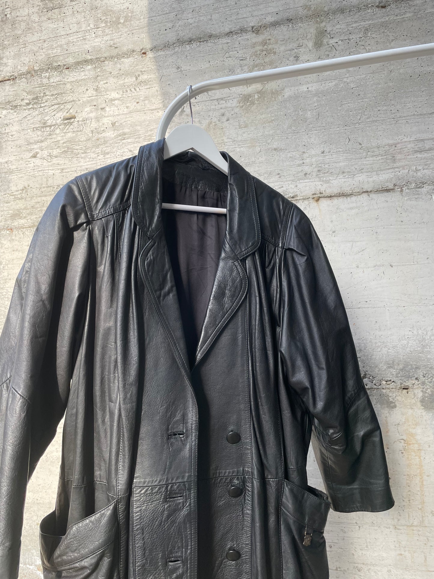 Giacca 80s vera pelle nera