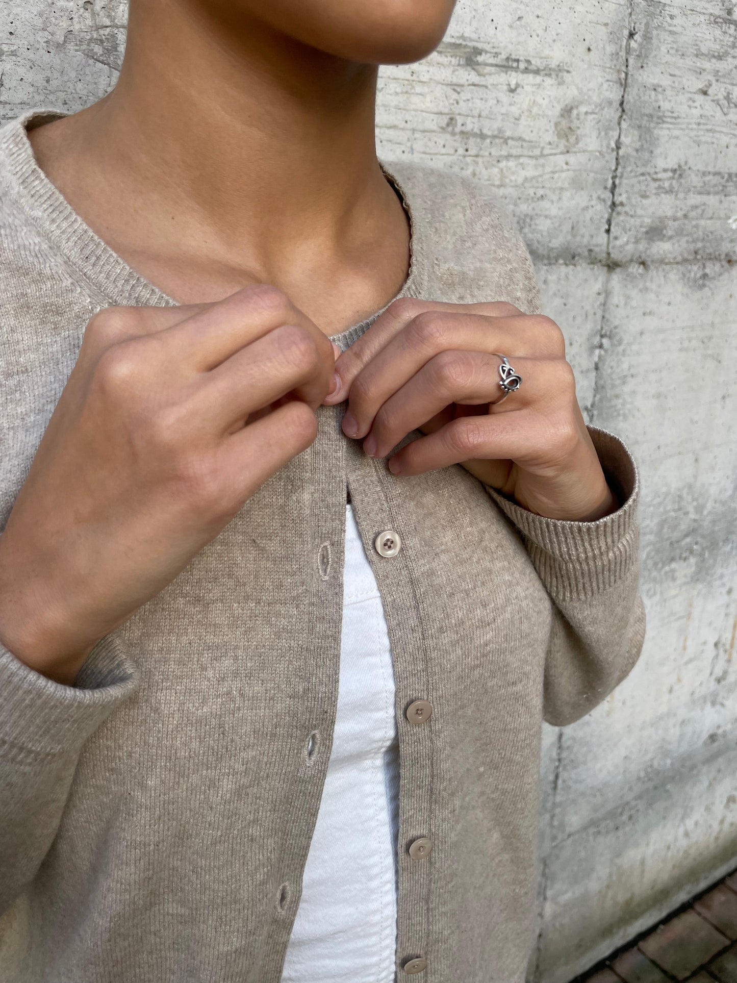 Cardigan sabbia 100% cashmere - taglia M