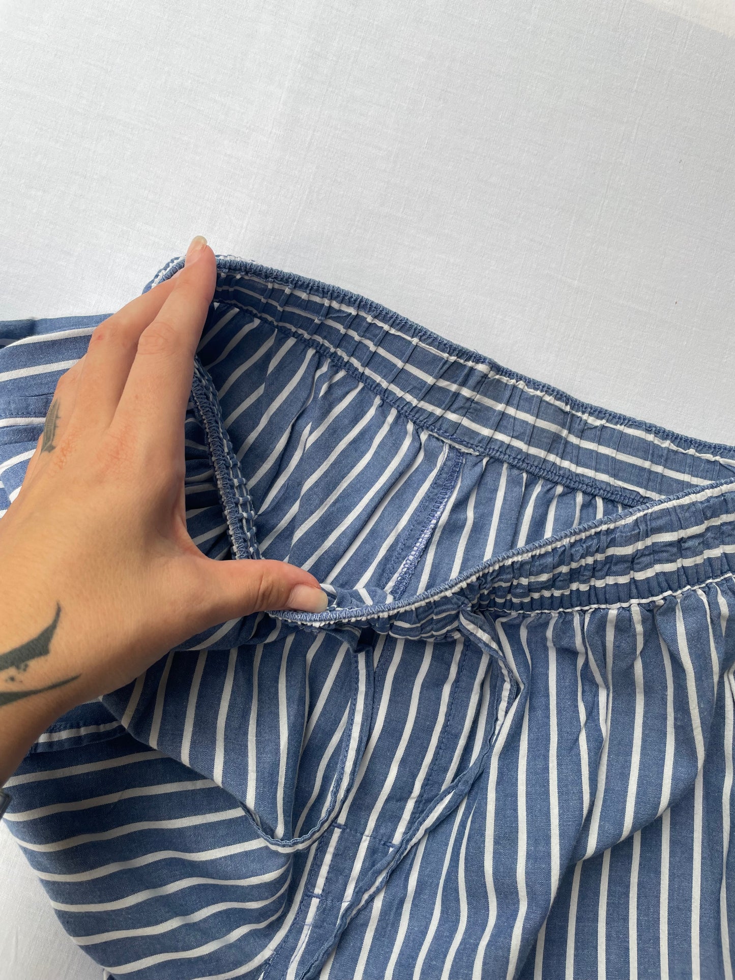 Bermuda boxer vichy azzurro e bianco 100% cotone - taglia S