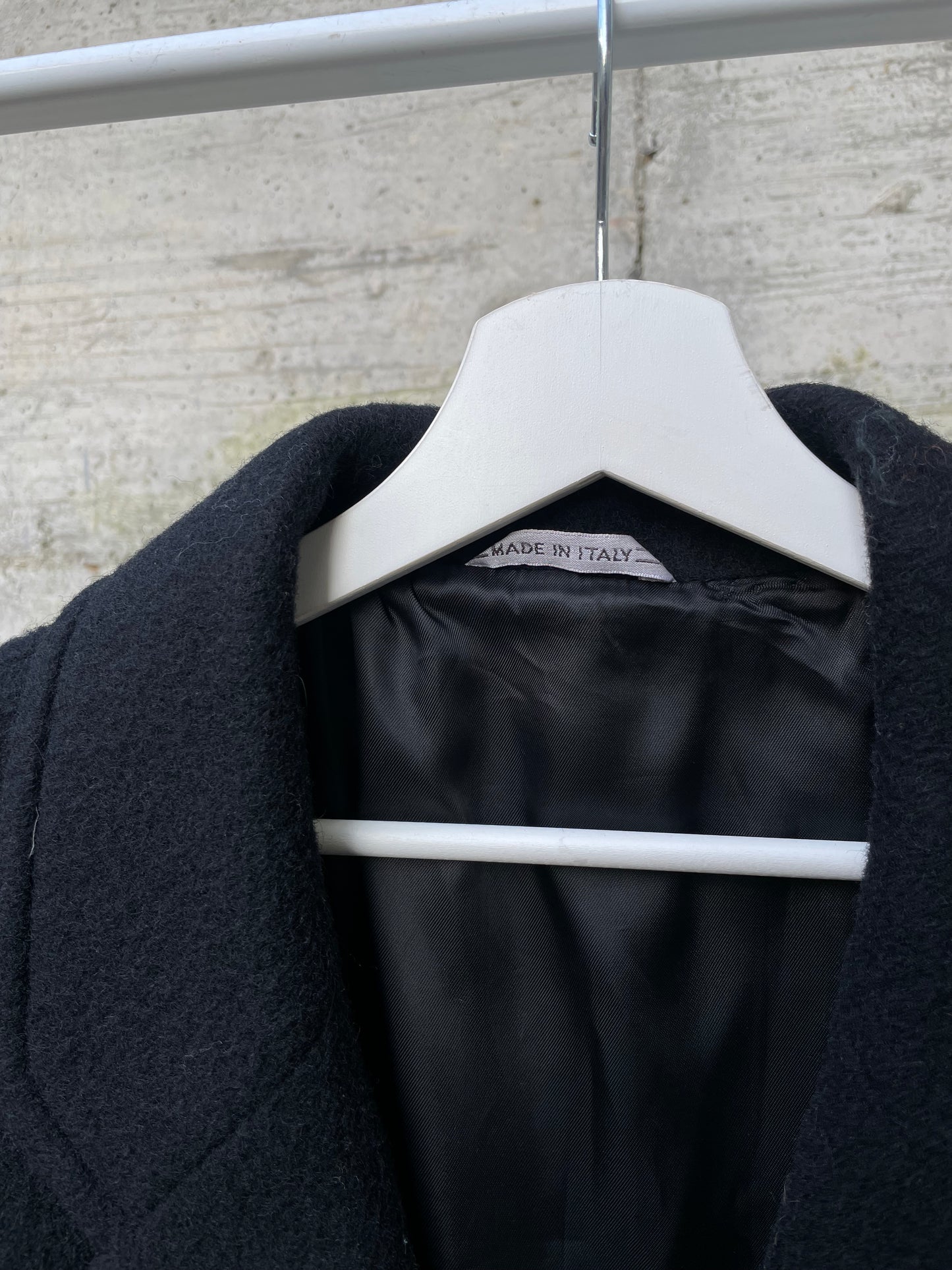 Cappotto nero sartoriale 100% lana, taglia L