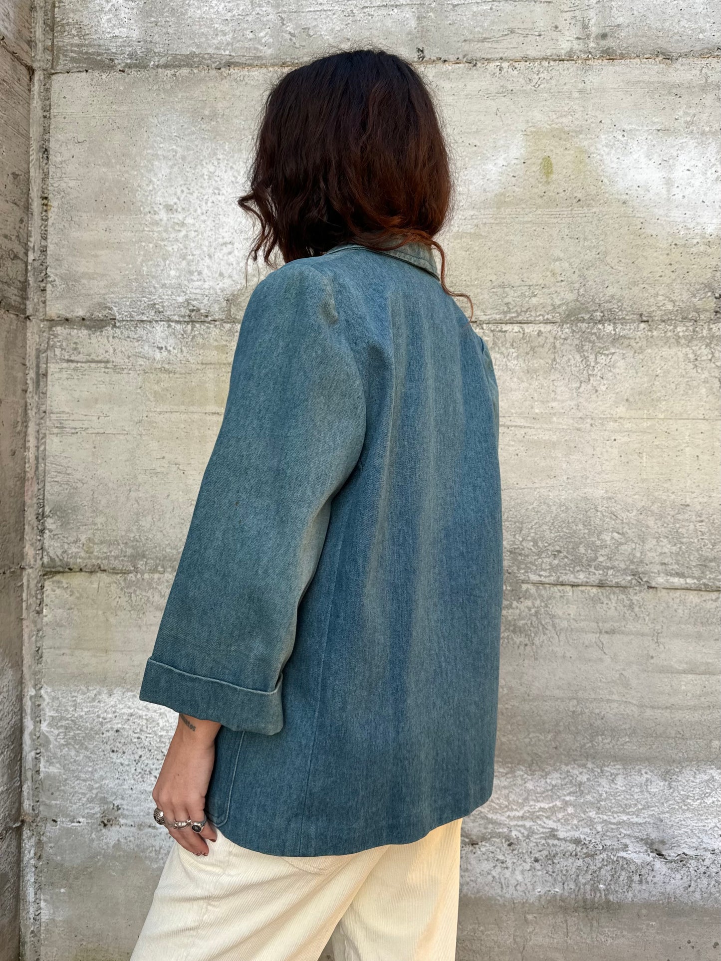 Blazer sartoriale denim lavaggio medio