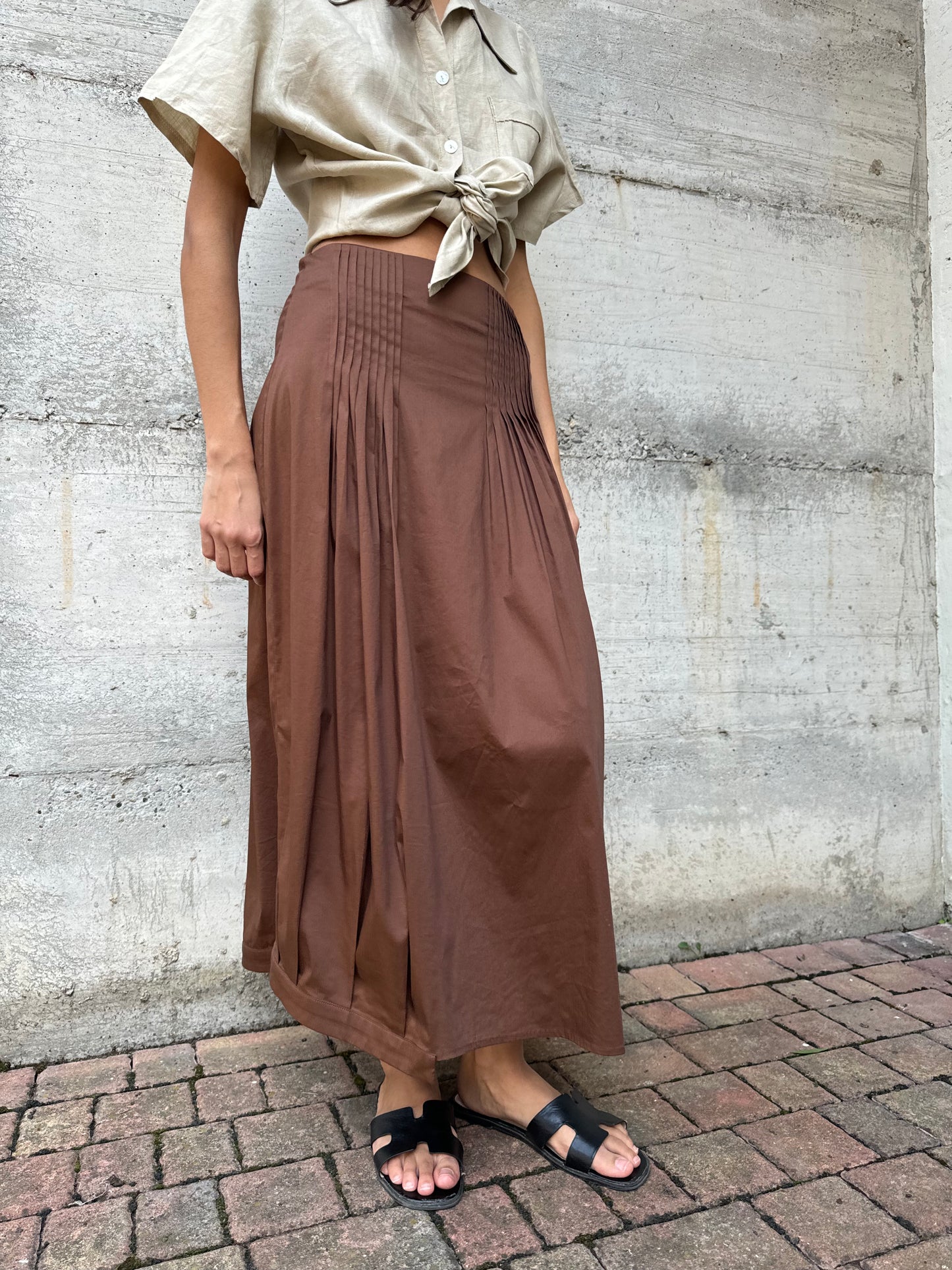 Gonna sartoriale Made in Italy in cotone