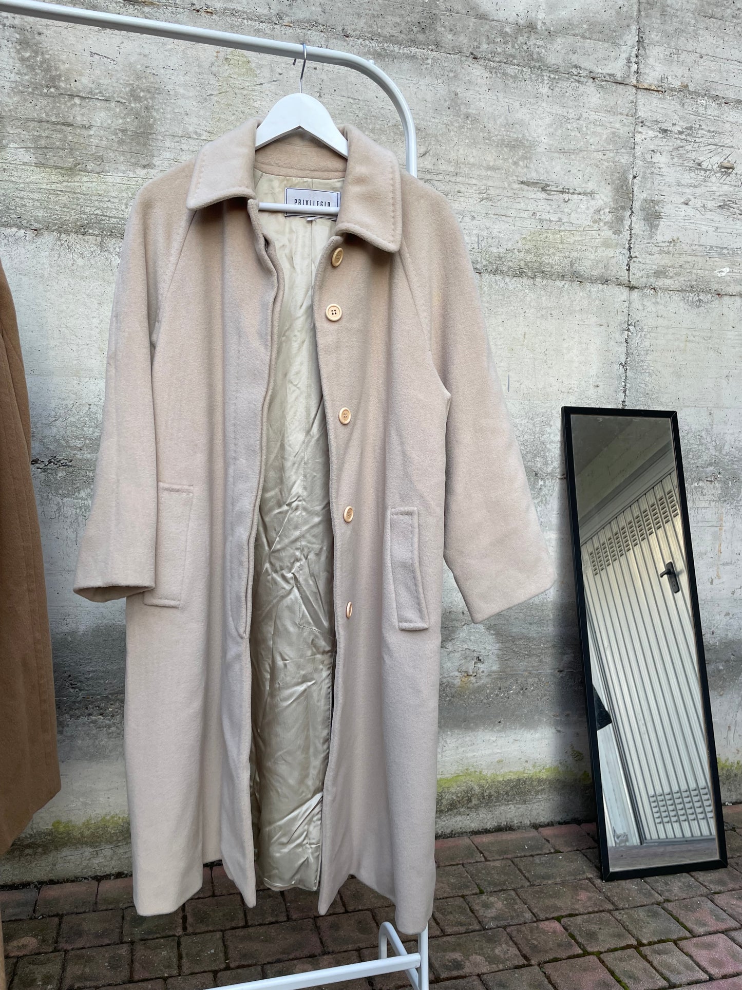 Cappotto sartoriale avorio in pura lana