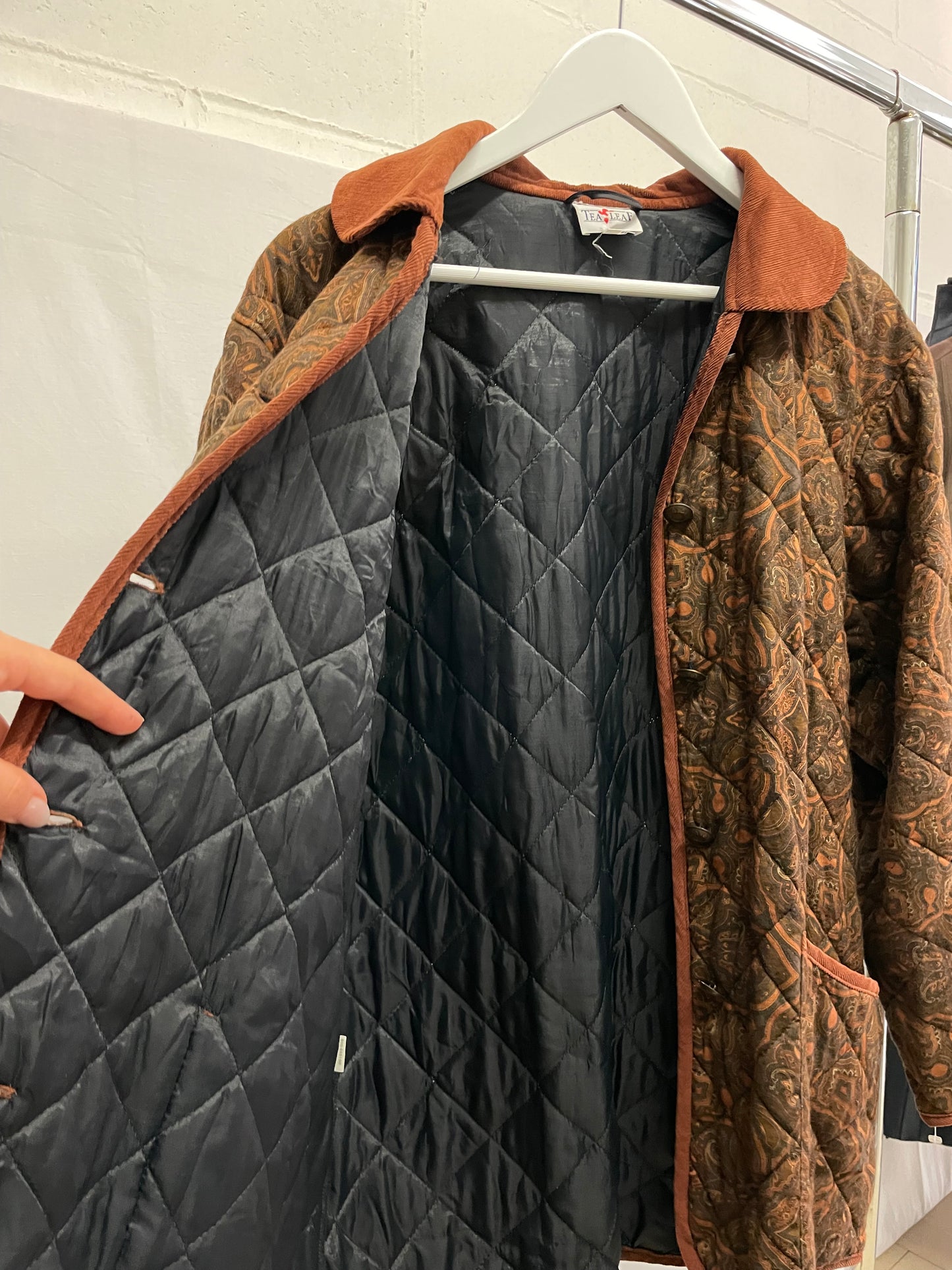 Giacca trapuntata leggera paisley cioccolato - M donna