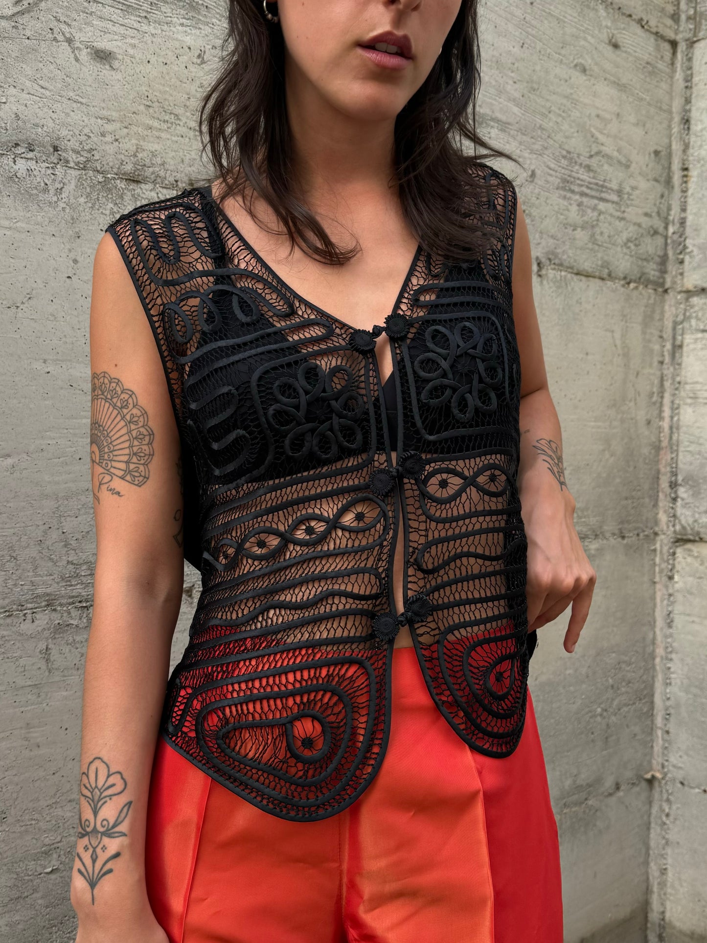 Gilet lavorato in autentica seta cinese