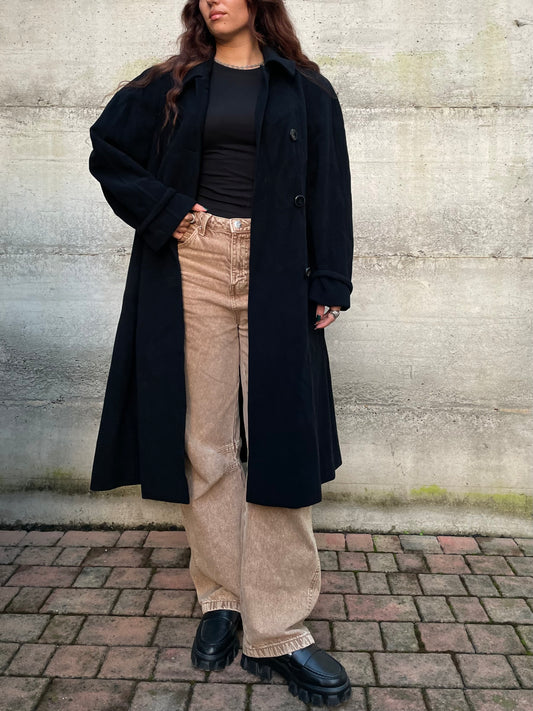 Cappotto nero Elena Mirò 100% lana vergine - taglia L