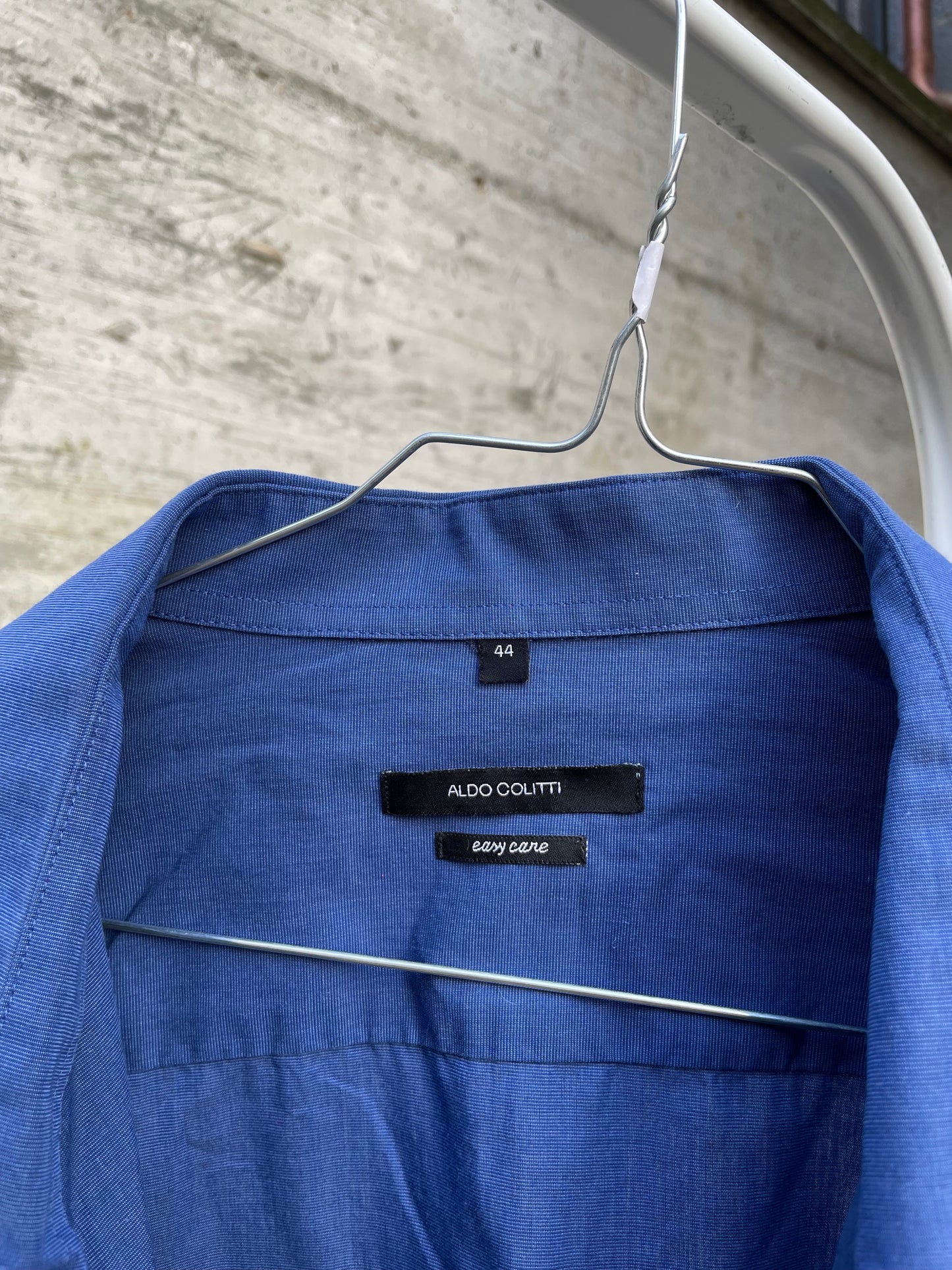 Camicia blu chino Aldo Colitti 100% cotone, taglia M uomo