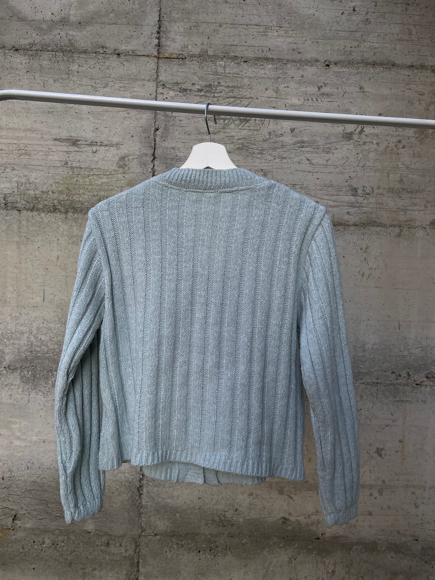 Cardigan turchese 85% lana 15% viscosa - taglia M