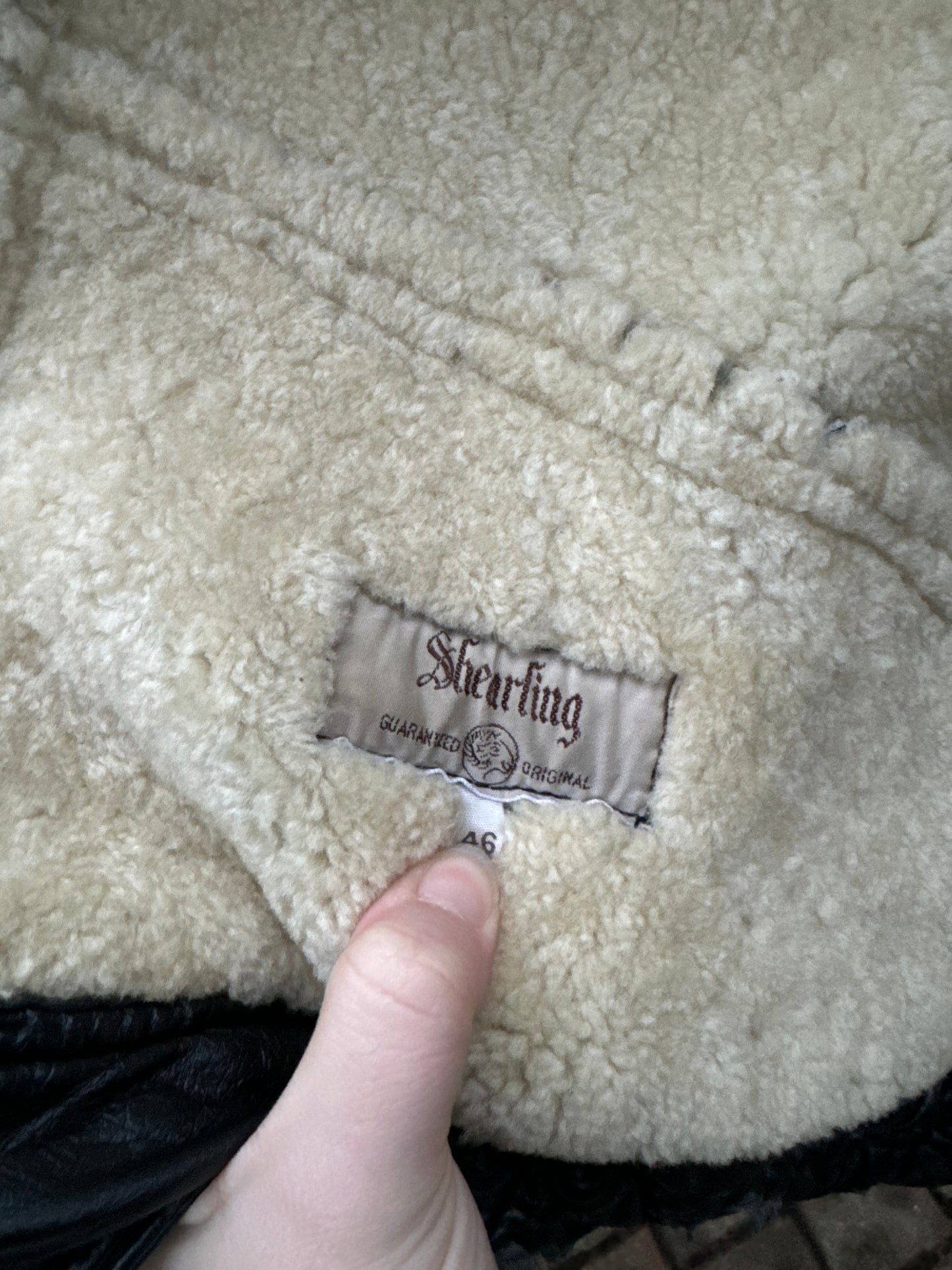 Bomber aviator Shearling nero, in rara taglia 46it uomo (XS)