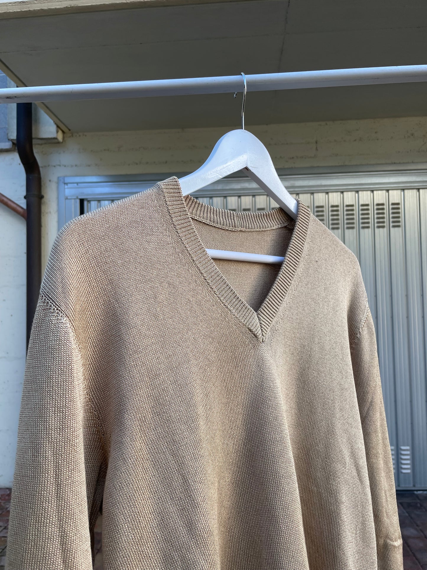 Maglioncino sartoriale 100% cotone scollo a V - taglia M