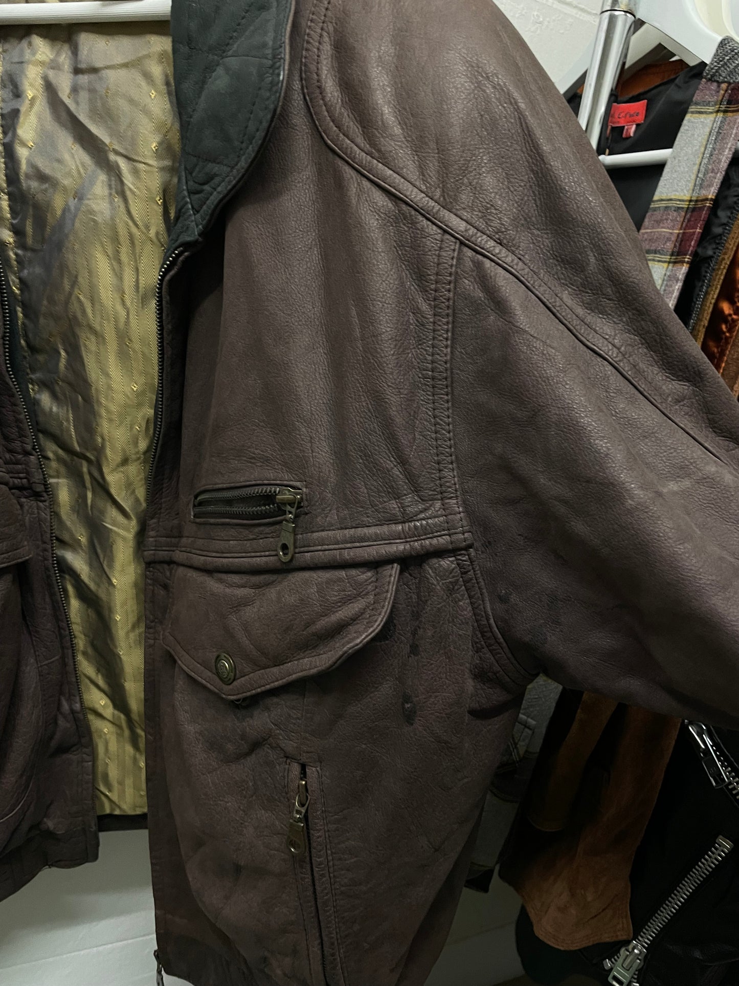 Bomber vinaccia vera pelle - L uomo