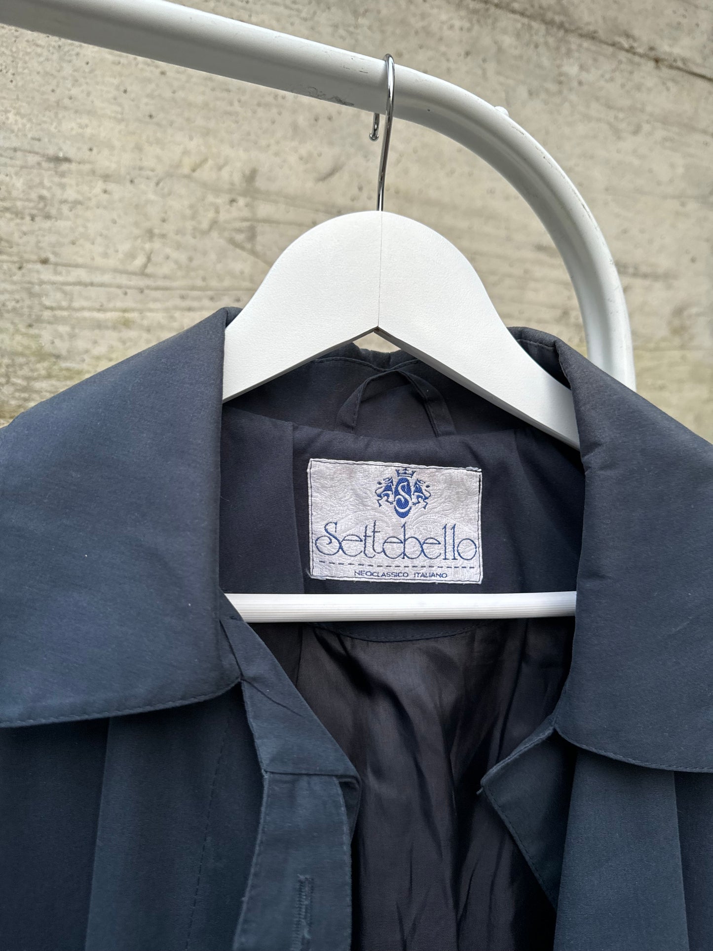 Trenchcoat sartoriale monopetto blu notte