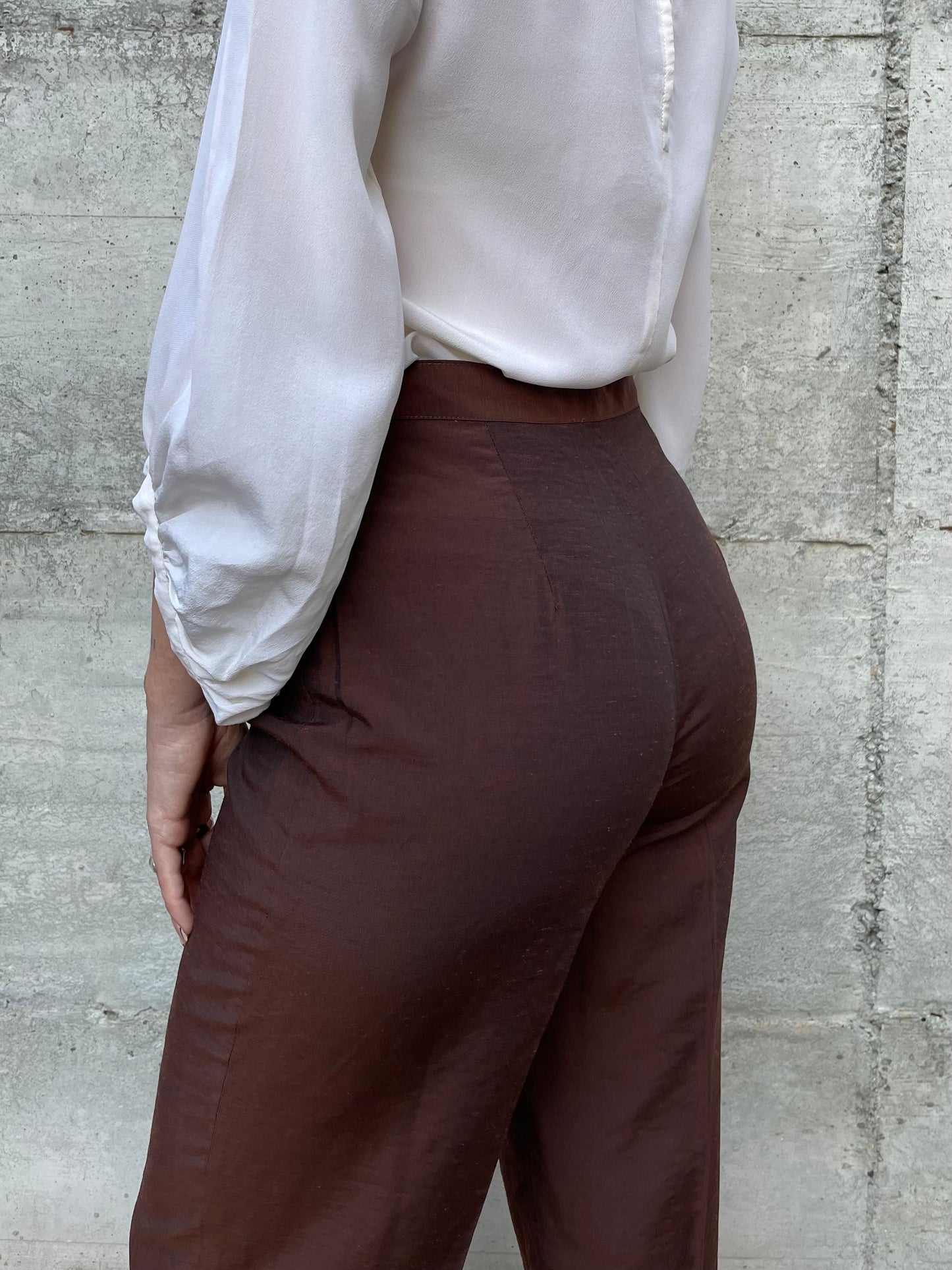 Pantalone chino shantung - misto lino e viscosa - tg. 40/42