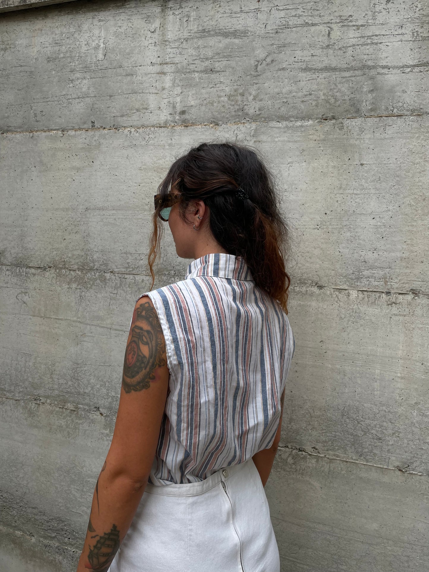 Top polo stripes in cotone - taglia M